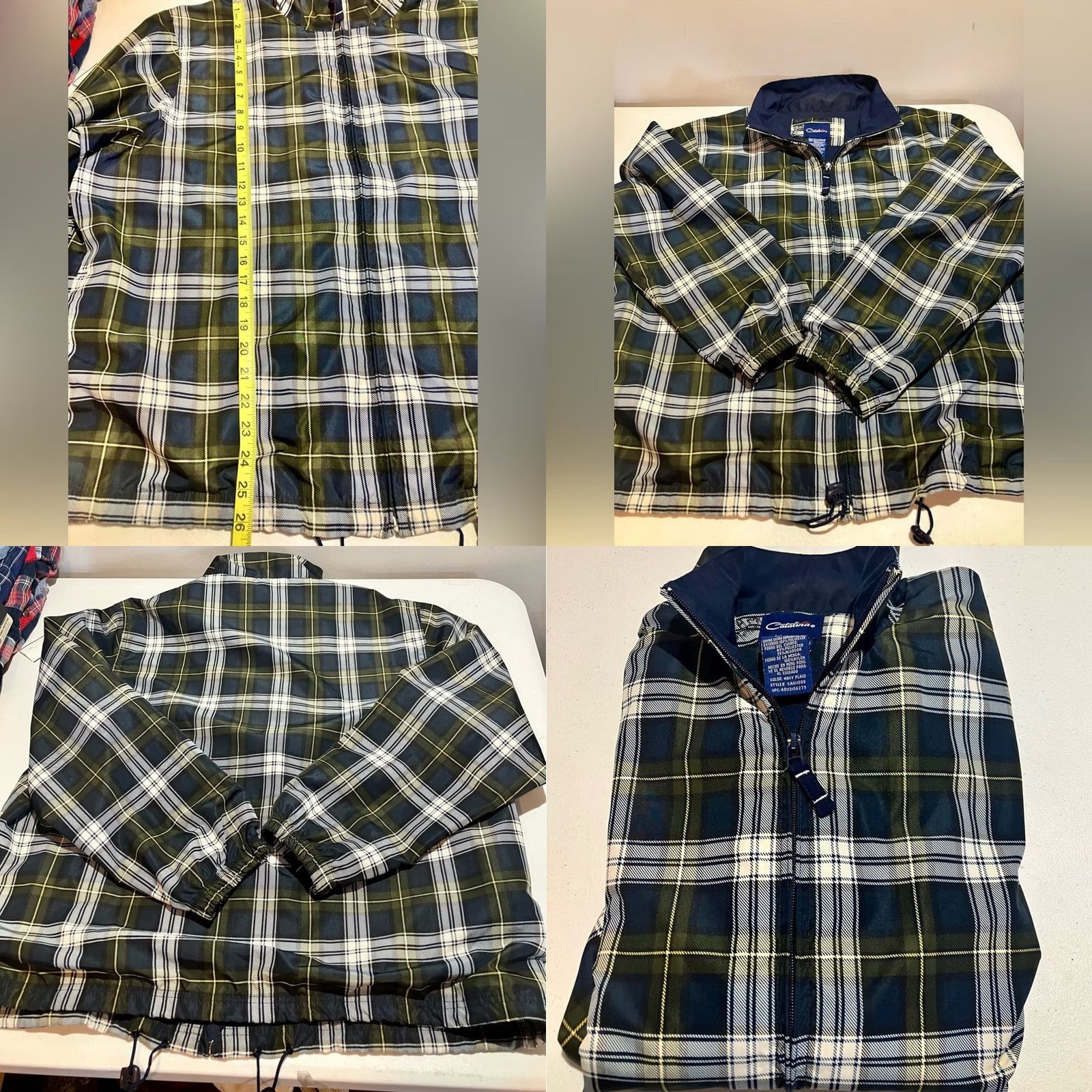 Catalina VINTAGE Catalina Tartan Plaid Windbreaker Rain Jacket Green Womens Size L Size L / US 10 / IT 46 - 8 Thumbnail