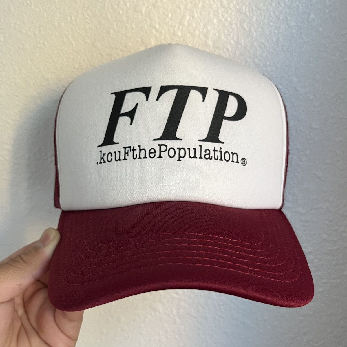 Fuck The Population 2025’ Fuck The Population FTP OG Logo Foam Trucker Hat O/S Size ONE SIZE - 2 Thumbnail