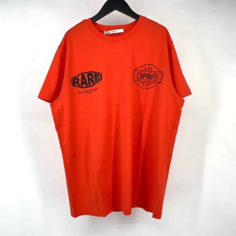 Givenchy Givenchy Summer Orange Cotton Short Sleeve Tee 0089 Size US L / EU 52-54 / 3 - 1 Thumbnail