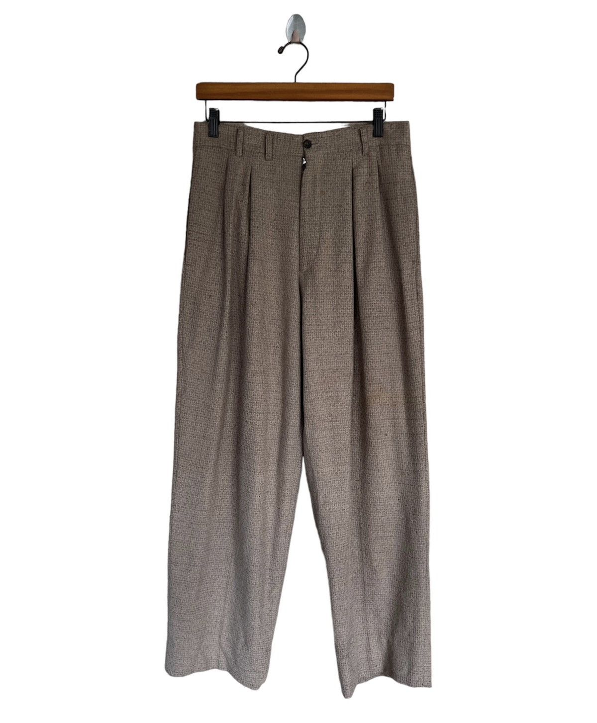 Tete Homme Tete Homme Kazutaka Katoh Wool Baggy Pant Size US 31 - 1 Thumbnail