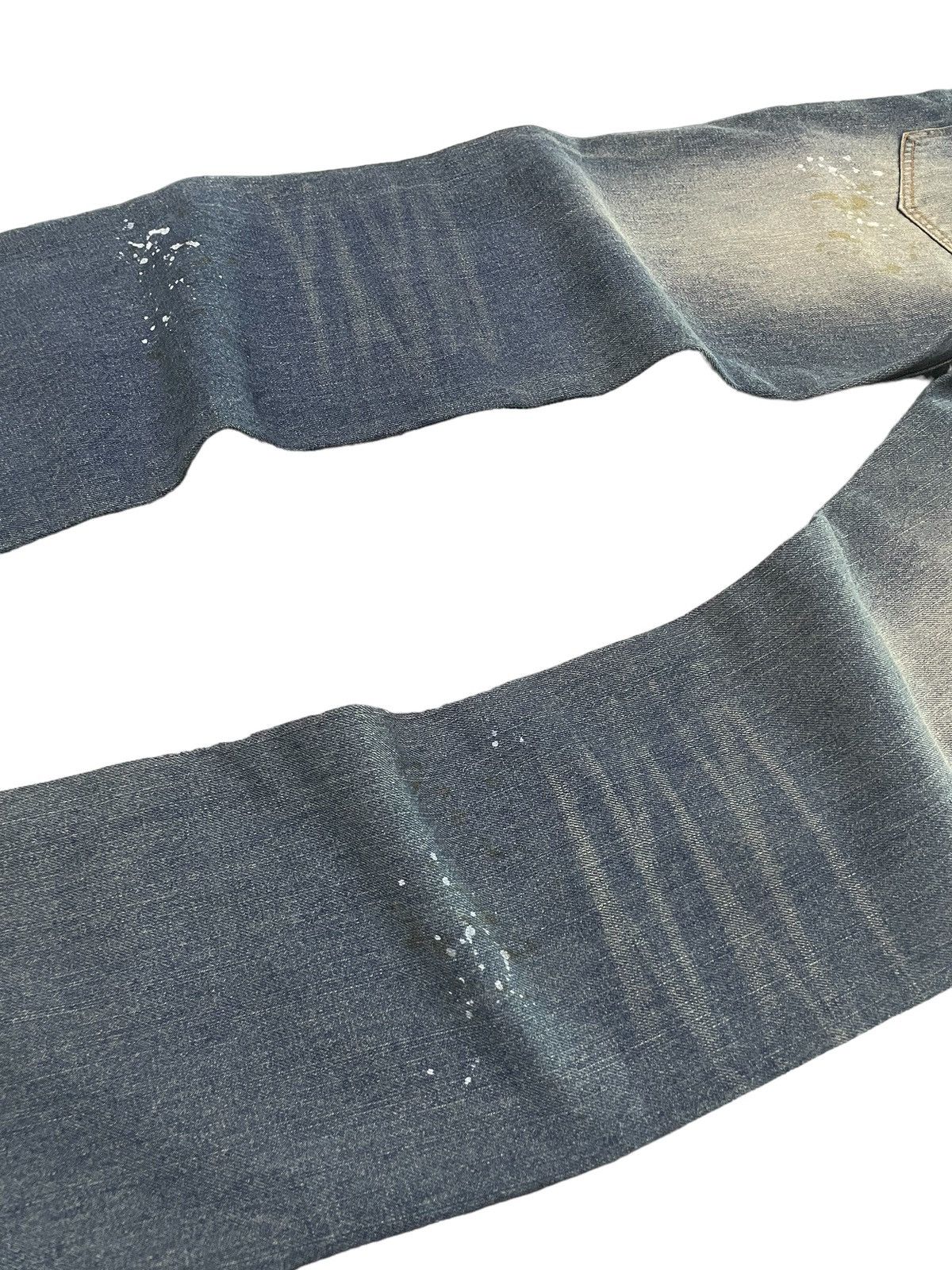 Zaero sail Japan Patch Work Distressed Dirty Blue Wash Jeans