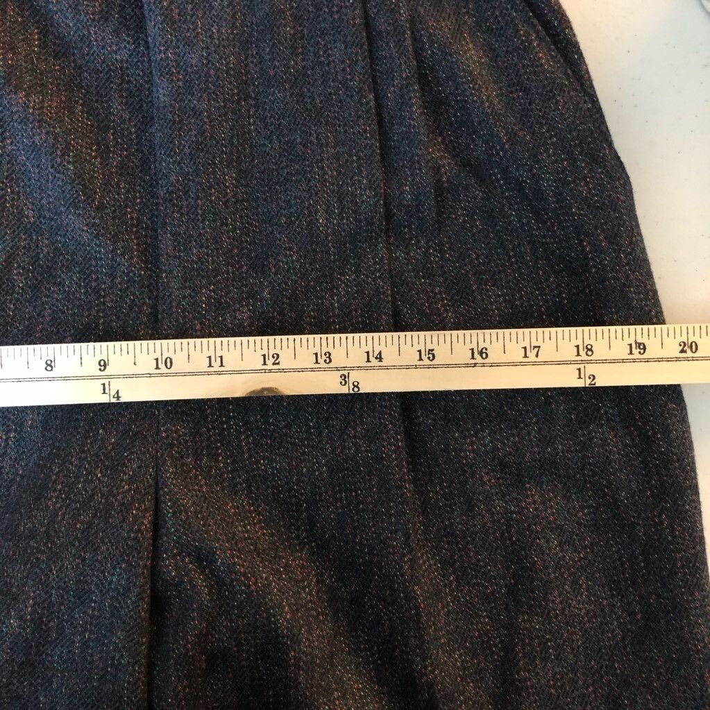 Other Ann Stevens Womens Pants Blue High Rise Pleated Tweed Wool B Size 34" / US 12 / IT 48 - 3 Thumbnail