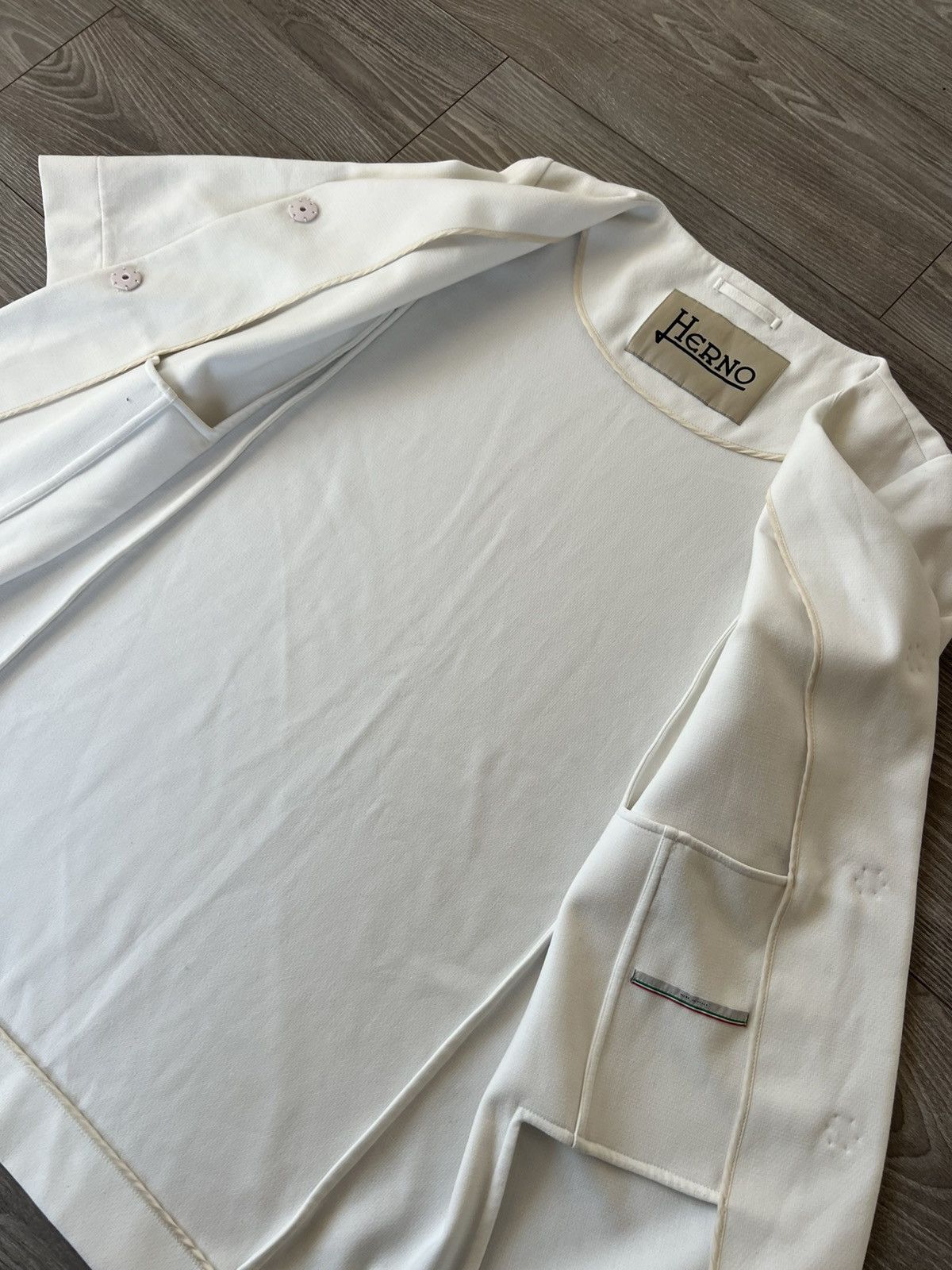 Herno × Vintage ‼️Vintage Herno Luxury White Button Coat Jacket‼️ Size M / US 6-8 / IT 42-44 - 11 Thumbnail