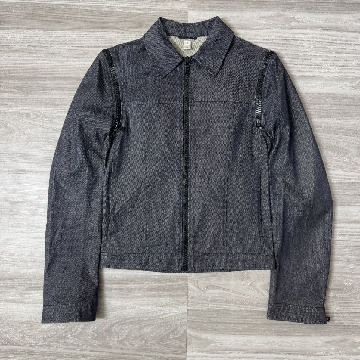 Pre-owned Miu Miu X Prada Denim Jacket - Detachable Sleeve In Blue