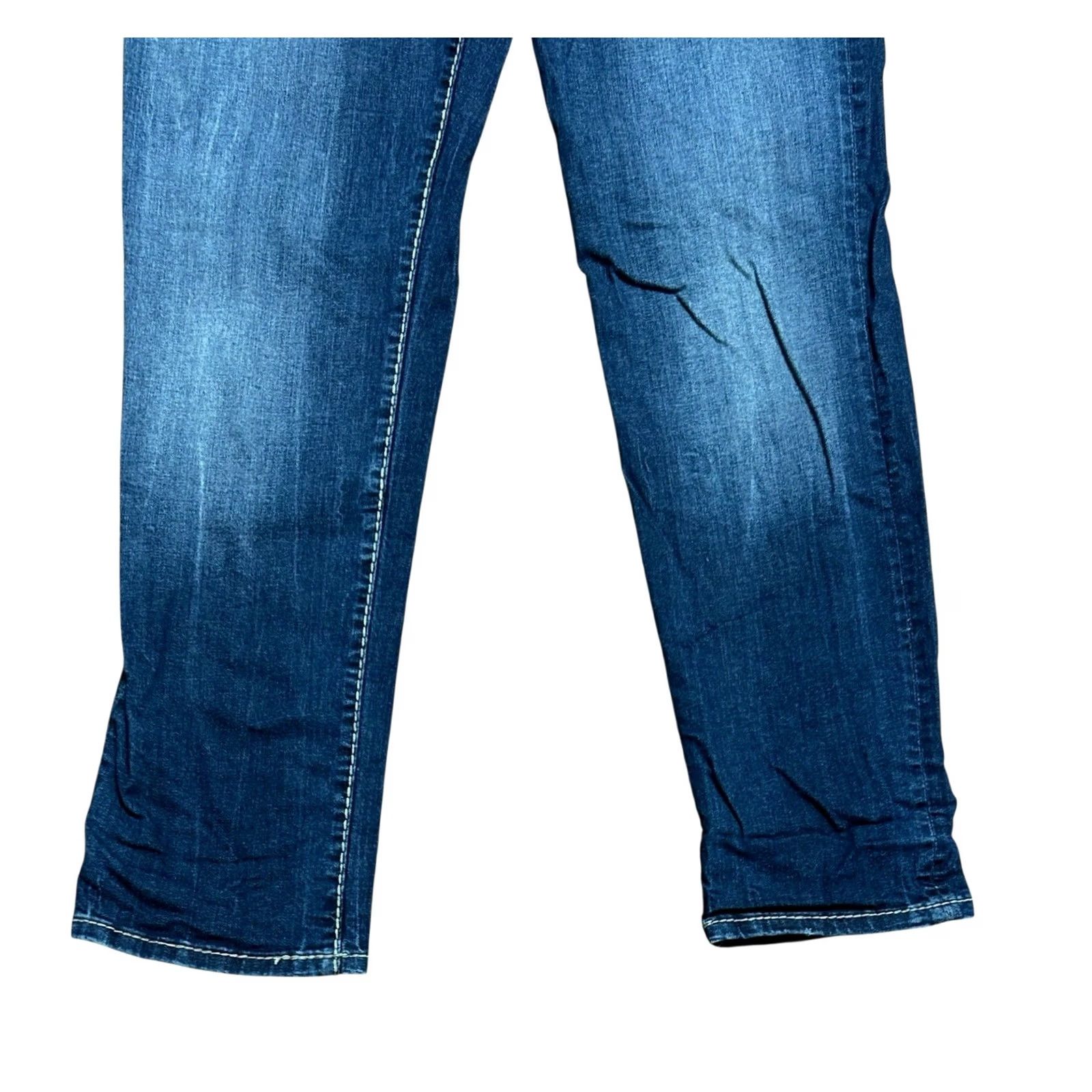 Vintage KUT from the Kloth Women Jeans 10 Catherine Boyfriend Straight Blue Distressed Denim Size 32" / US 10 / IT 46 - 5 Thumbnail