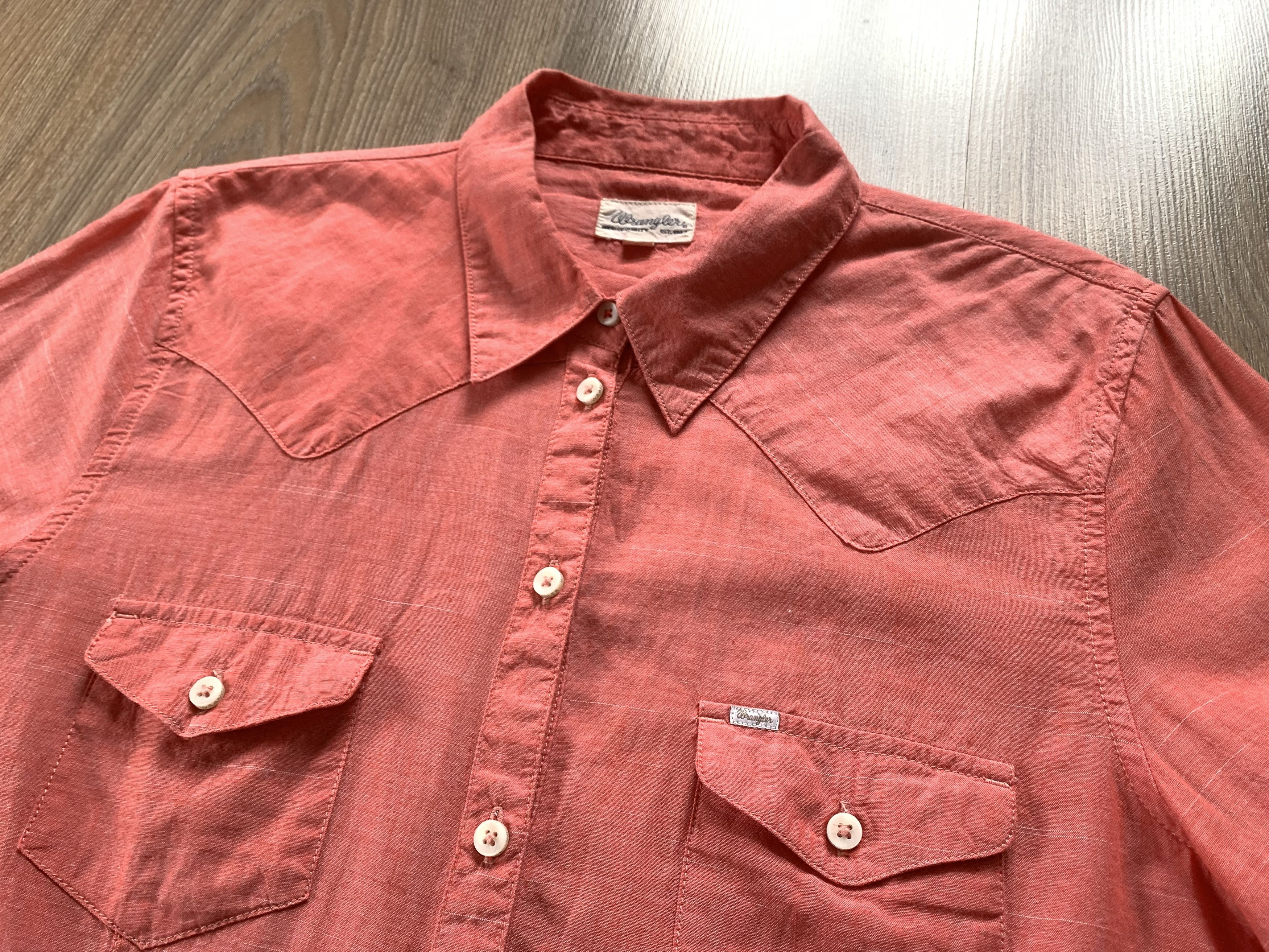 Wrangler Wrangler Coral Cotton Snap Button Western Shirt Size L / US 10 / IT 46 - 4 Thumbnail