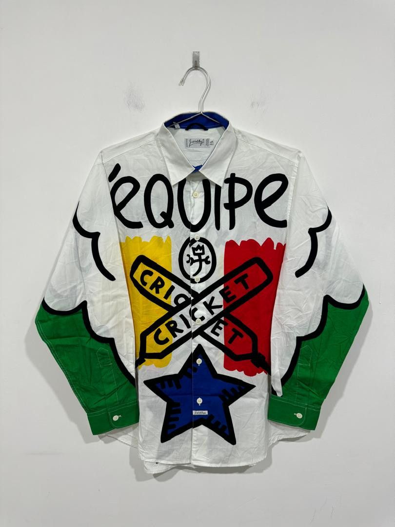 Jean Charles De Castelbajac Vintage Jean Charles De Castelbajac 'equipe Cricket Shirt Size US L / EU 52-54 / 3 - 1 Thumbnail