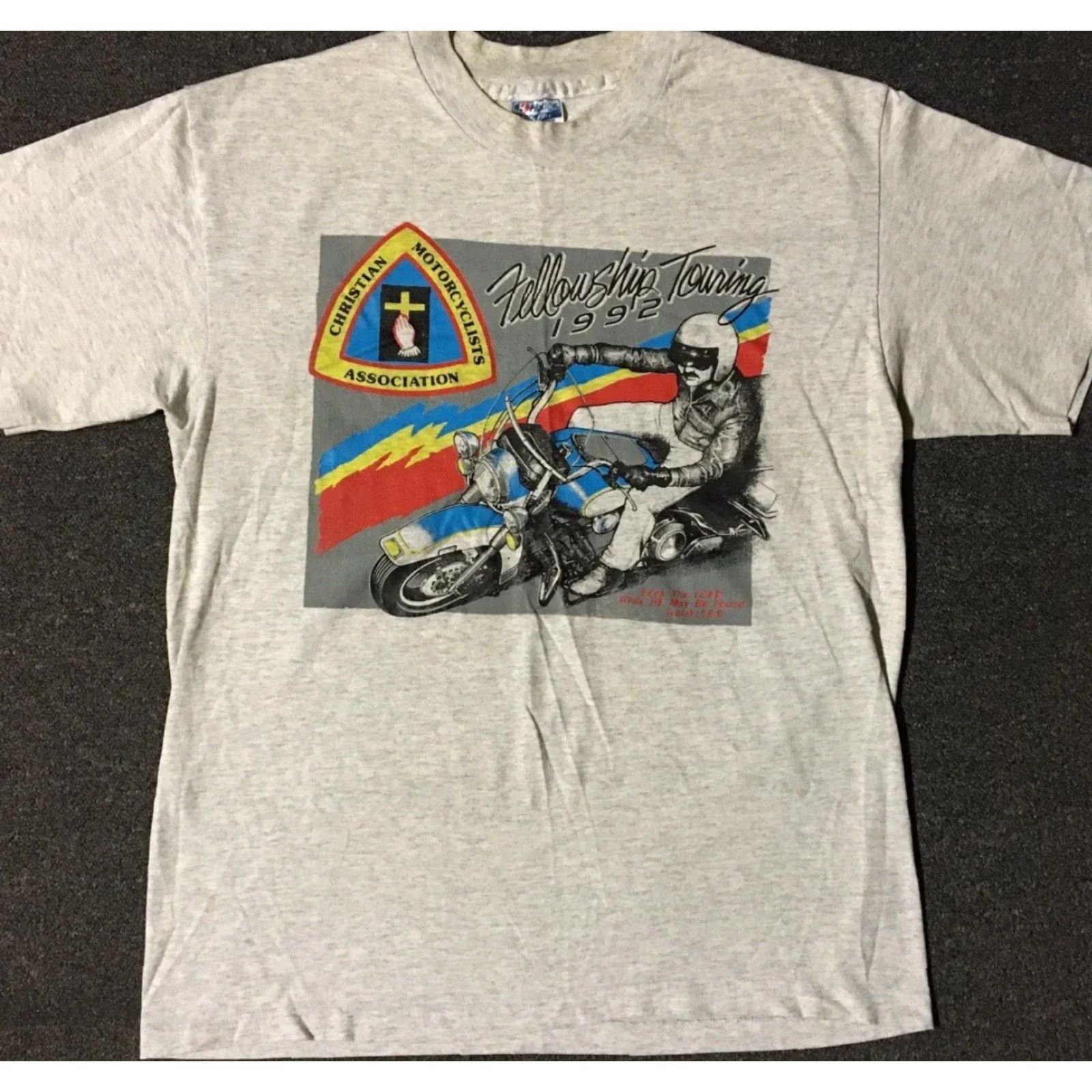 Vintage VINTAGE CMA Vtg 90s Christian Motorcycle Association Faded Shirt M Jesus God Grunge Biker Shirt Mens Gray 90s Harley CMA Jesus Christianity Shirt Mens Size US M / EU 48-50 / 2 - 2 Thumbnail