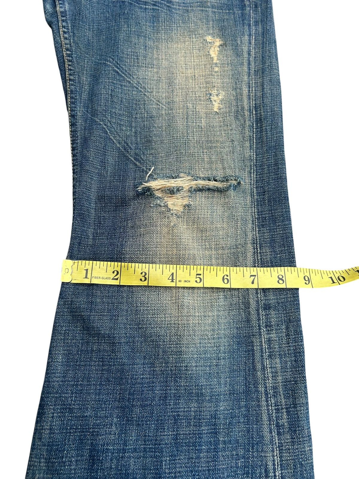 Kapital FLARE VINTAGE SWEET CAMEL SELVEDGE BUCKLE BACK DENIM JEAN Size US 31 - 20 Thumbnail