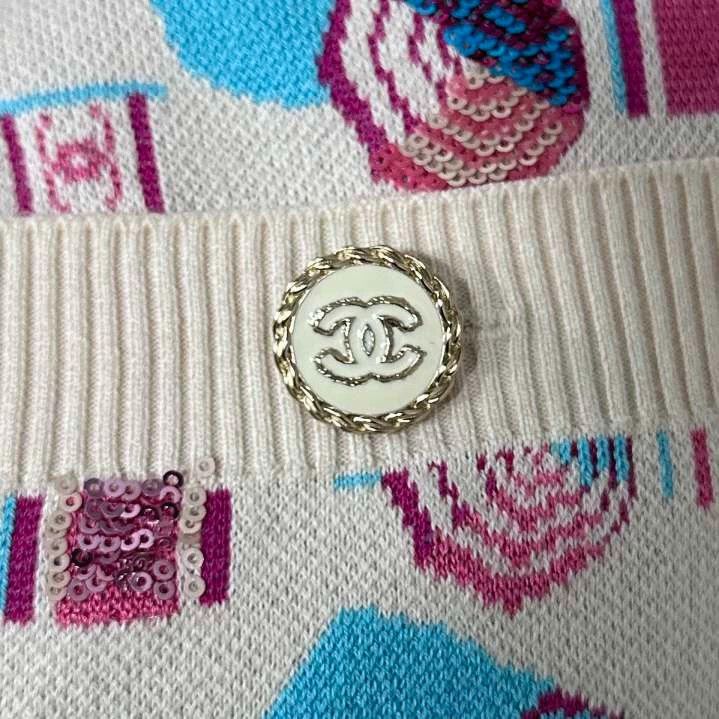 Chanel Chanel Beach series colorful sequined V-neck sweater 2504-N Size XXS / US 00 / IT 34 - 4 Thumbnail