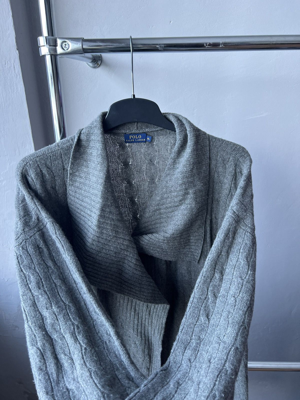 Polo Ralph Lauren POLO RALPH LAUREN WOOL/CASHMERE KNIT CABLE CARDIGAN LUX XL Size XL / US 12-14 / IT 48-50 - 7 Thumbnail