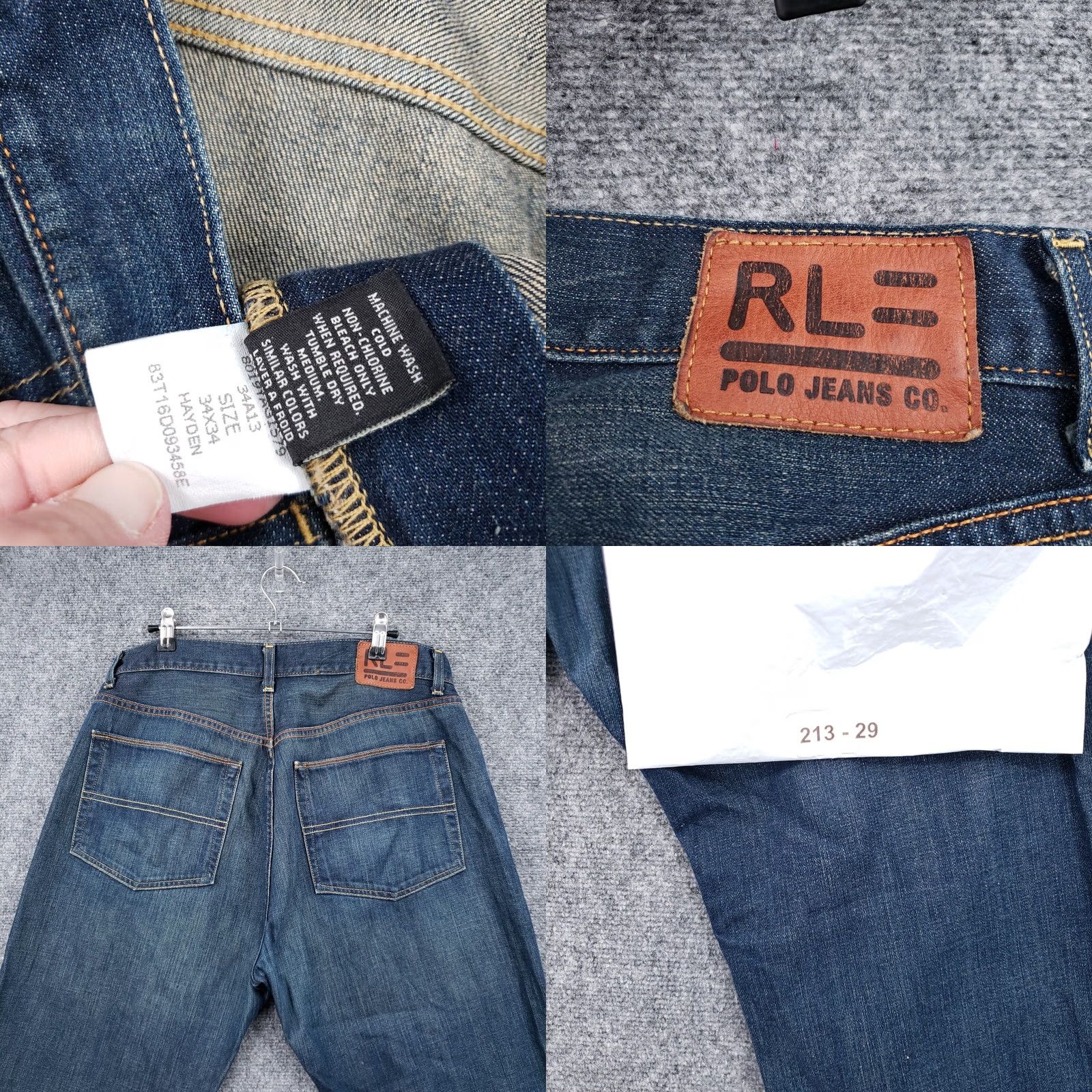 Ralph Lauren Ralph Lauren Polo Jeans Co Mens Jeans 34x31 Dark Wash Denim Straight Zip Fly 5-Pocket Blue Regular Mens Size US S / EU 44-46 / 1 - 9 Thumbnail