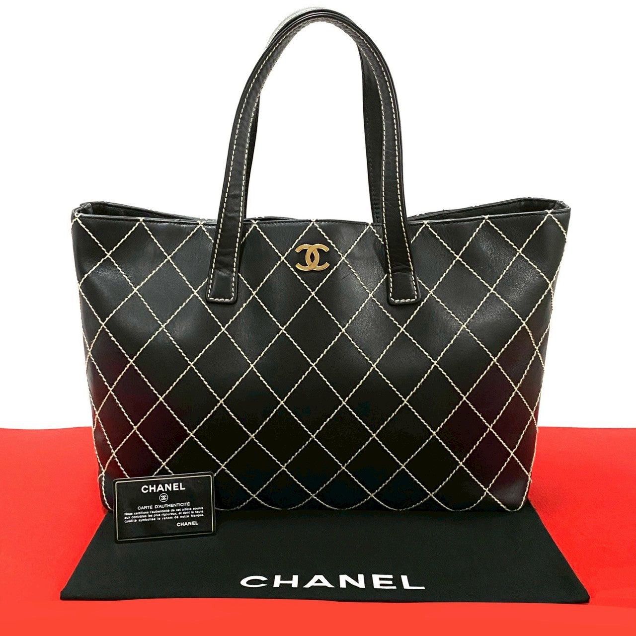 Chanel Tote Bag Black Leather, Men's