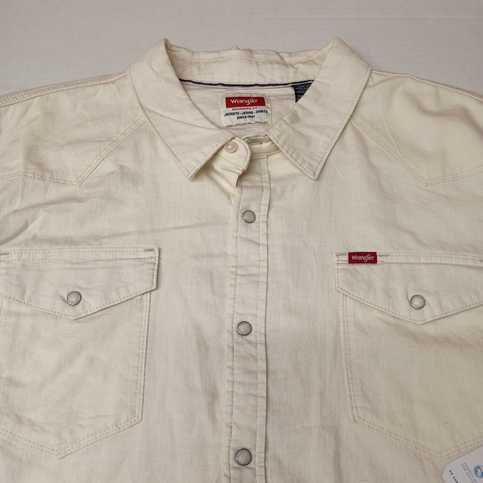 Wrangler Wrangler Snap Woven Shirt Men's 3XL Cowboy Wash Beige LS Size US XXL / EU 58 / 5 - 3 Thumbnail