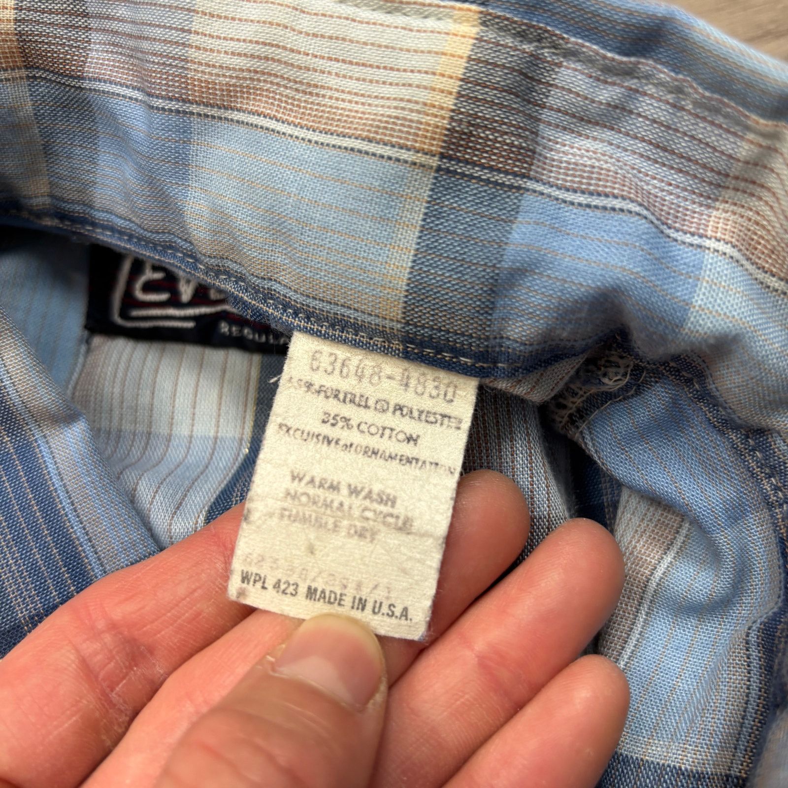 Levi's × Vintage VTG 70s Levi's Pearl Snap Plaid Button Up Shirt Small Size US S / EU 44-46 / 1 - 8 Thumbnail