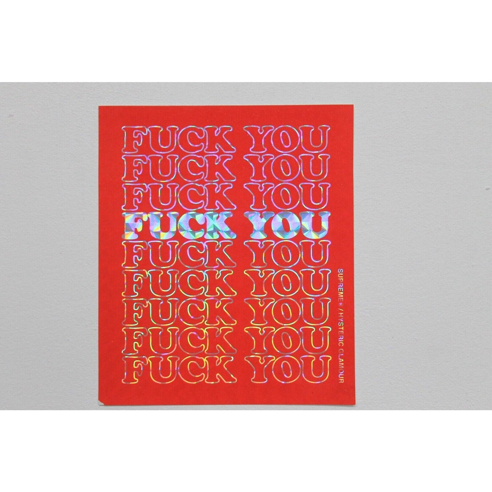 Supreme Supreme Hysteric Glamour F You Sticker Red Holographic FW17 Size ONE SIZE - 2 Thumbnail