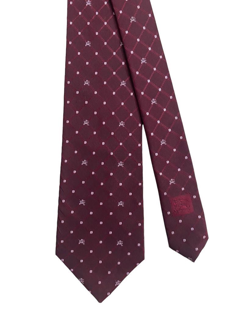 Burberry ‼️VINTAGE BURBERRY ENGLAND monogram Necktie silk tie Size ONE SIZE - 1 Thumbnail
