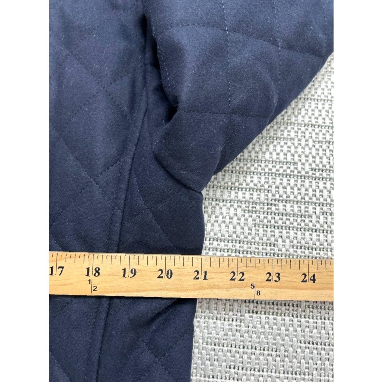 Hugo Boss HUGO BOSS Overcoat Mens 40 R Blue Wool Quilted Long Coat Winter Fall Business Casual Regular Insulation Wool Pattern Solid Jacket/Coat Stripes? Size US XXS / EU 40 - 7 Thumbnail