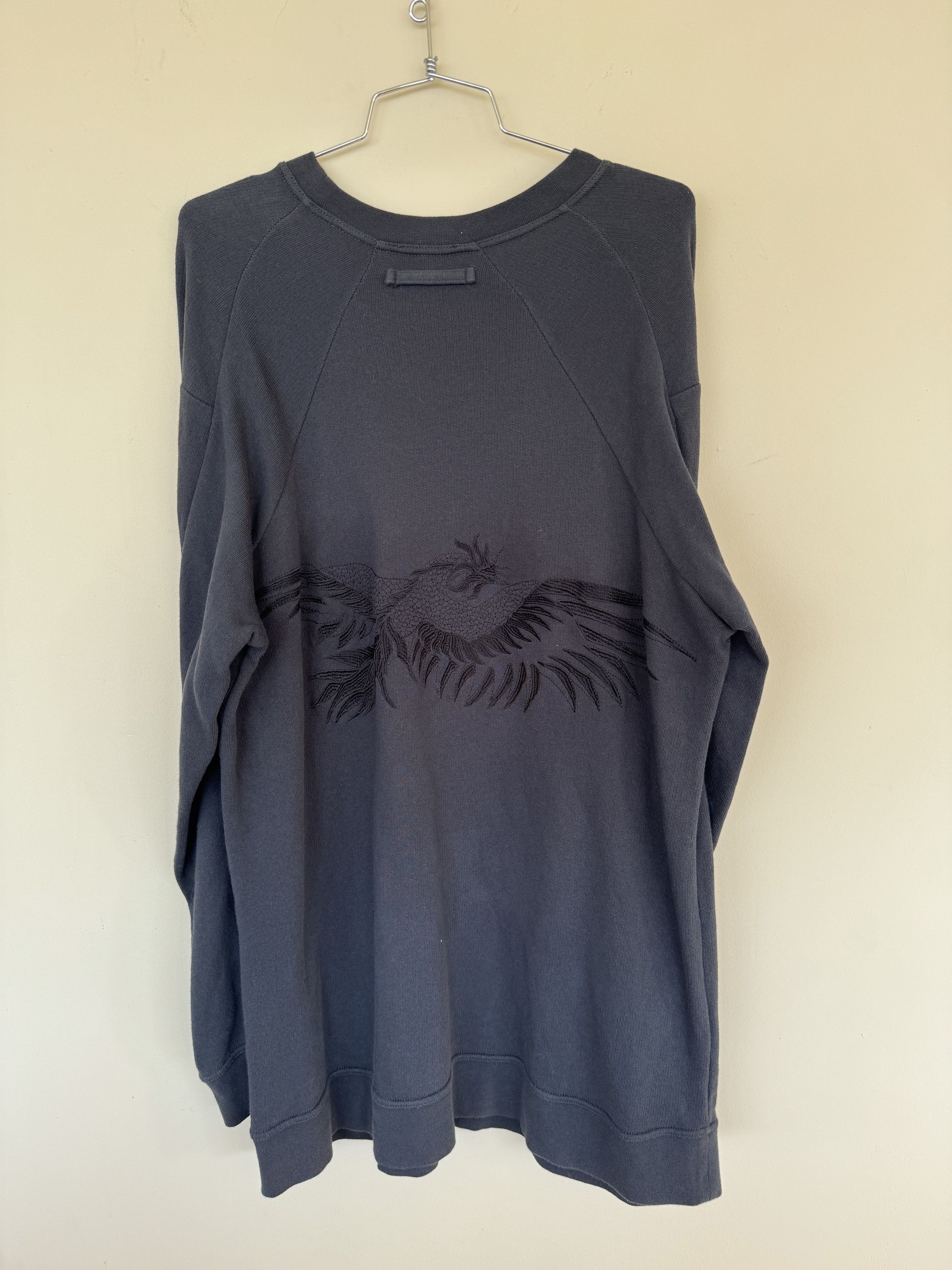 image of Ann Demeulemeester Eagle Sweater in Navy, Men's (Size XL)