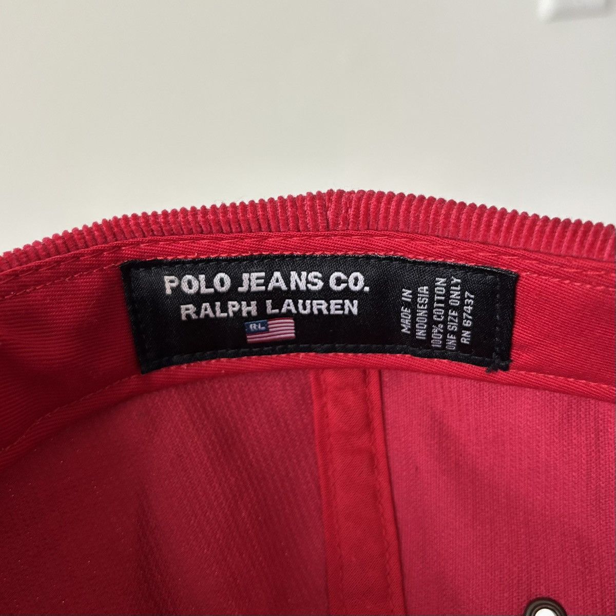 Polo Ralph Lauren Polo Jeans Corduroy Hat Spellout Patch Logo Leather Strap Size ONE SIZE - 8 Thumbnail