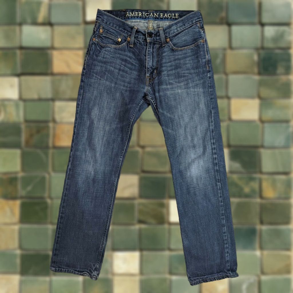 American Eagle Outfitters VINTAGE American Eagle Slim Straight Jeans Mens 29x30 100% Cotton Denim M1M Size US 29 - 1 Thumbnail