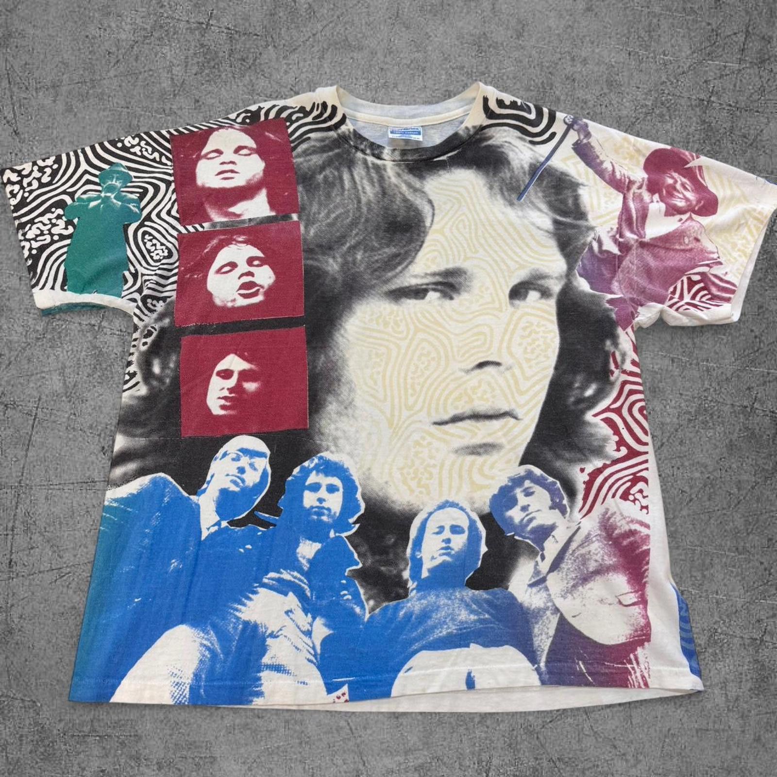 Band Tees Vintage 90s Jim Morison AOP Big Face Tee Size US XL / EU 56 / 4 - 3 Thumbnail
