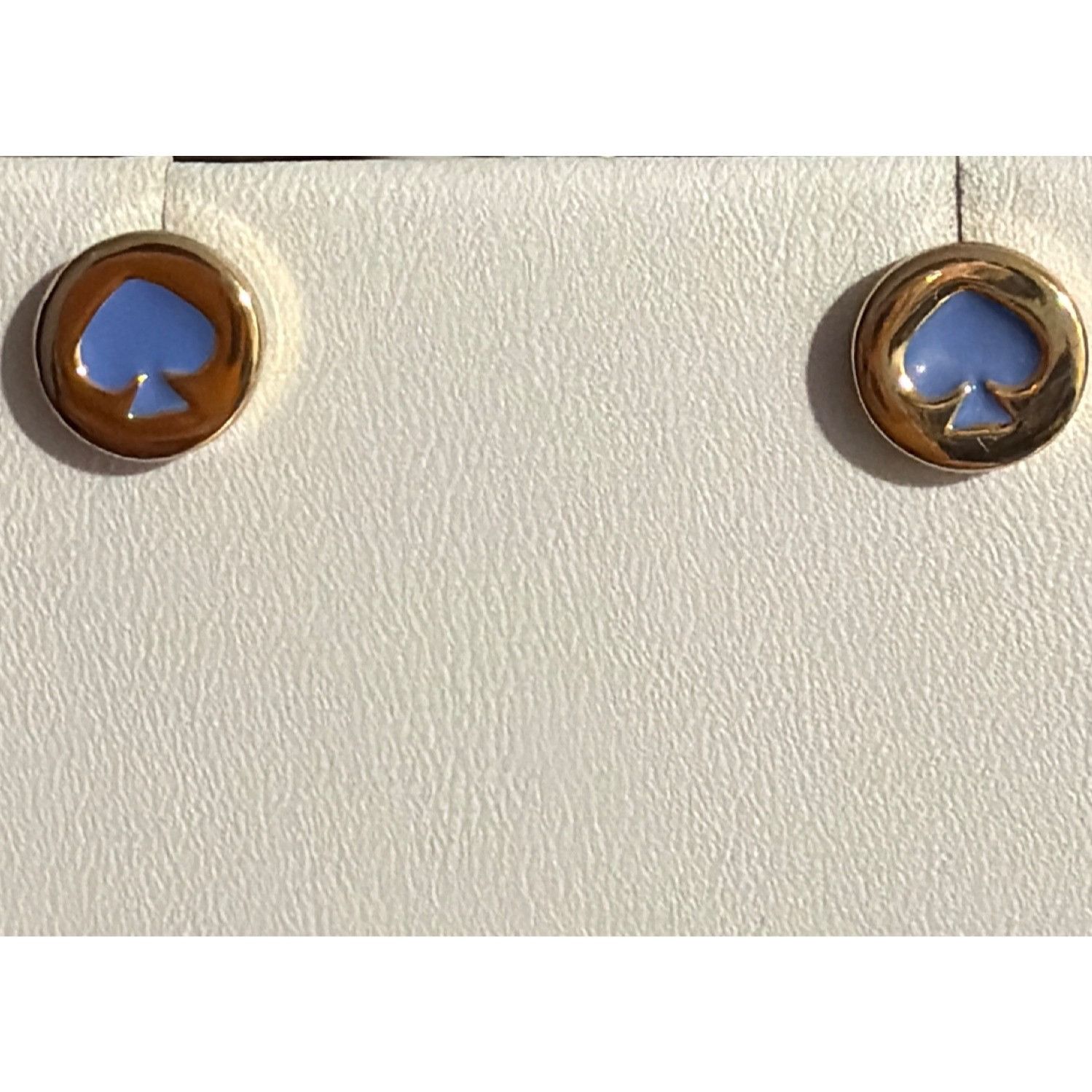 Kate Spade Kate Spade Gold Blue Enamel Spade Stud Earrings Glow Under B Size ONE SIZE - 1 Thumbnail