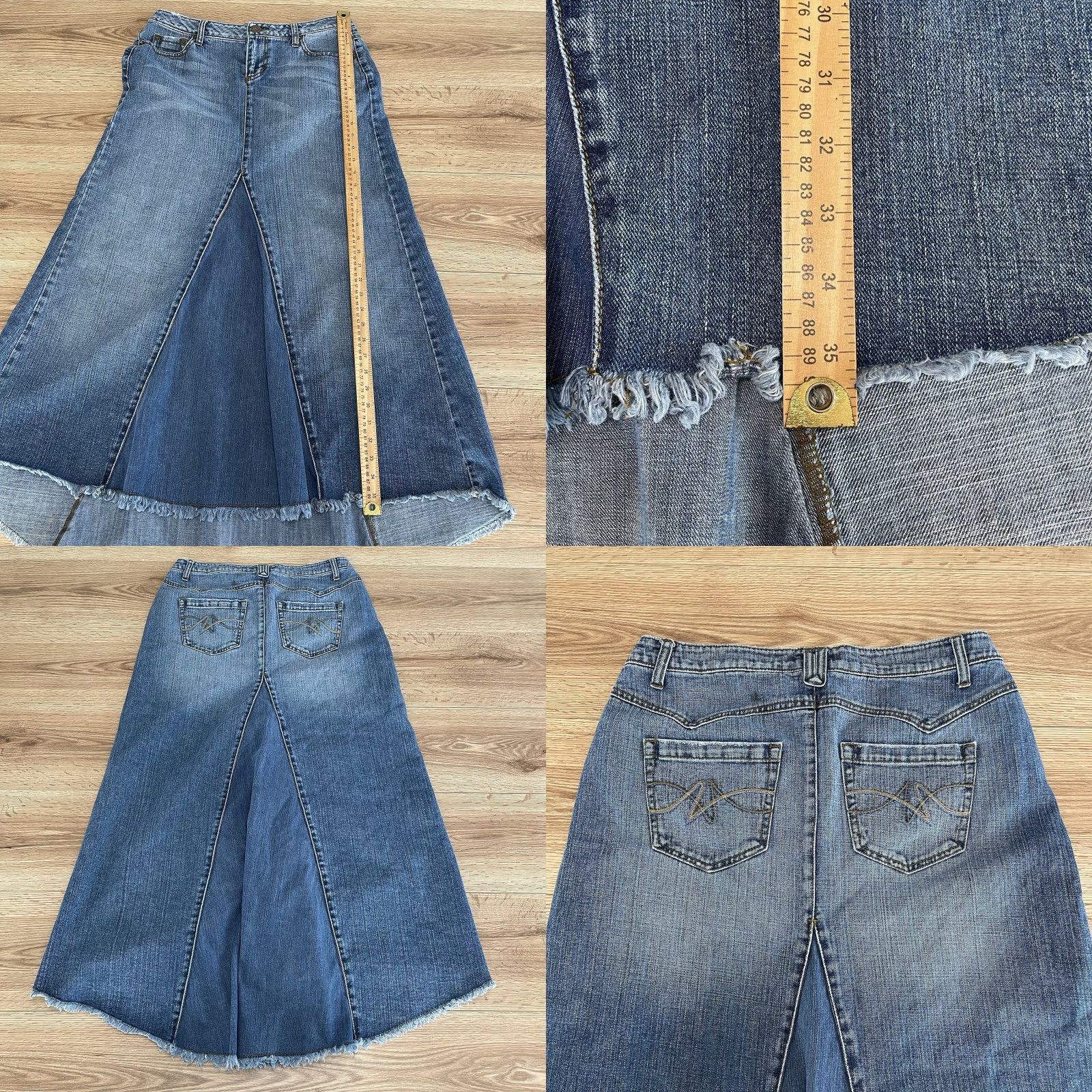 Vintage VINTAGE LEI Chelsea Denim Skirt Low Rise Long Size 11 Blue Womens Size 32" / US 10 / IT 46 - 8 Thumbnail