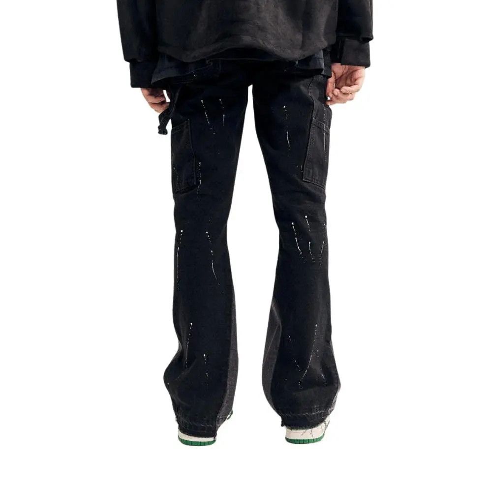 Japanese Brand × Jean Paint Splatter Black Stacked Denim Jeans Size US 34 / EU 50 - 4 Thumbnail