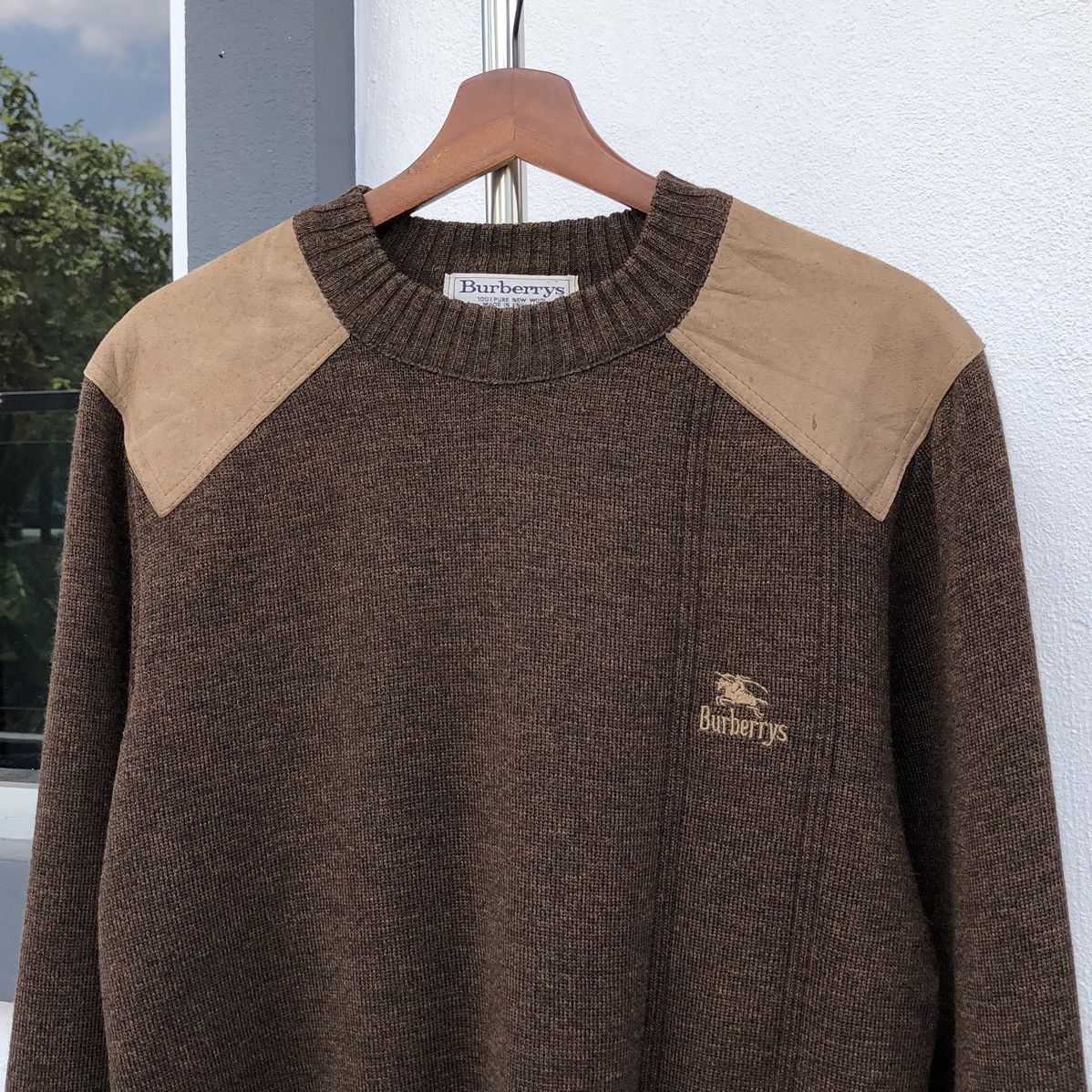 Burberry Vintage Burberrys Suede Elbow Patches 100% Pure New Wool Size US M / EU 48-50 / 2 - 3 Thumbnail