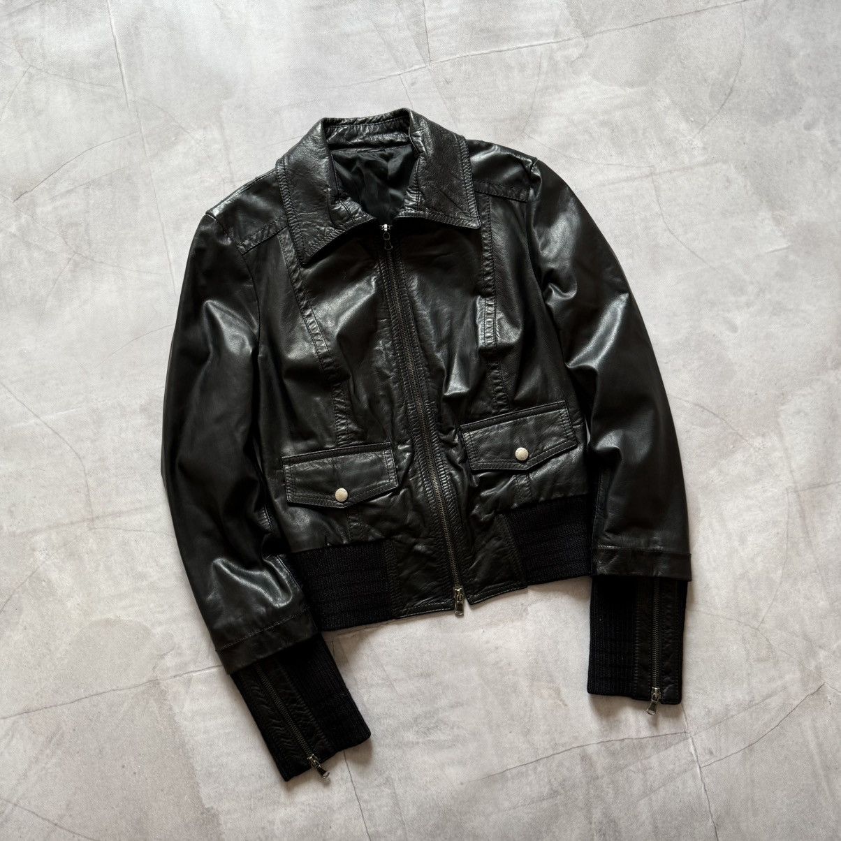 Patrizia Pepe Leather Biker Jacket Zip Demeulemeester Vibe