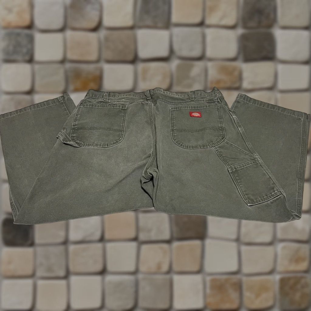 Dickies Dickies Carpenter Pants Green Canvas Workwear Mens Tag 42x30 Measure 42x27 Stain Size US 42 / EU 58 - 1 Thumbnail