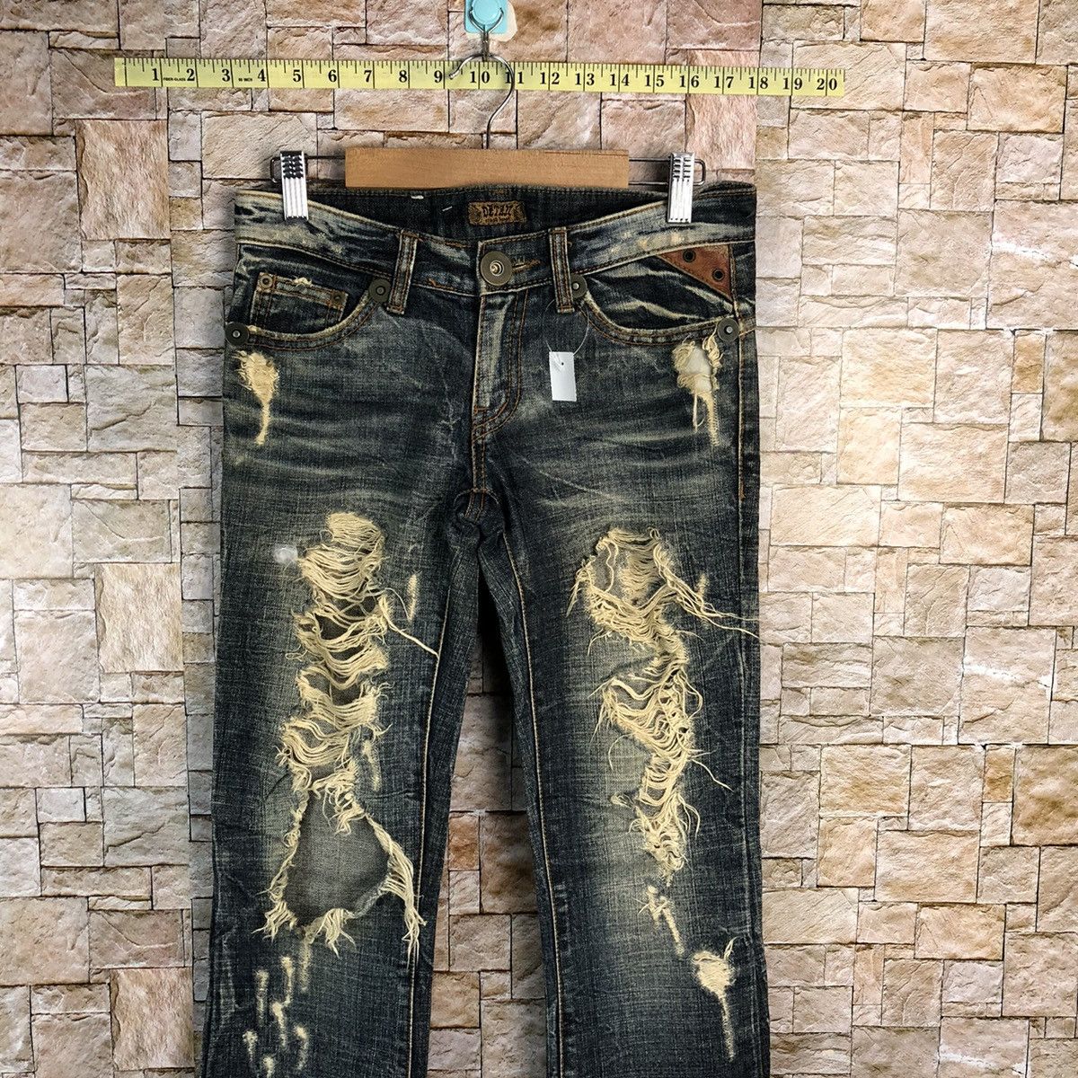 Japanese Brand Detail Blue Distressed Denim Pants #A132 Size 25" / US 0 / IT 36 - 2 Thumbnail