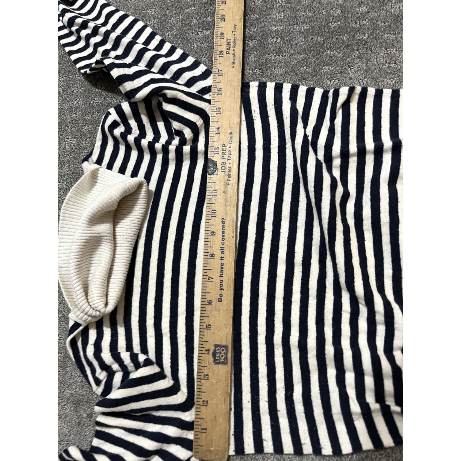 Gap GAP Women's Pullover Solid Turtleneck Sweater Medium Cotton White Navy Striped Size M / US 6-8 / IT 42-44 - 4 Thumbnail