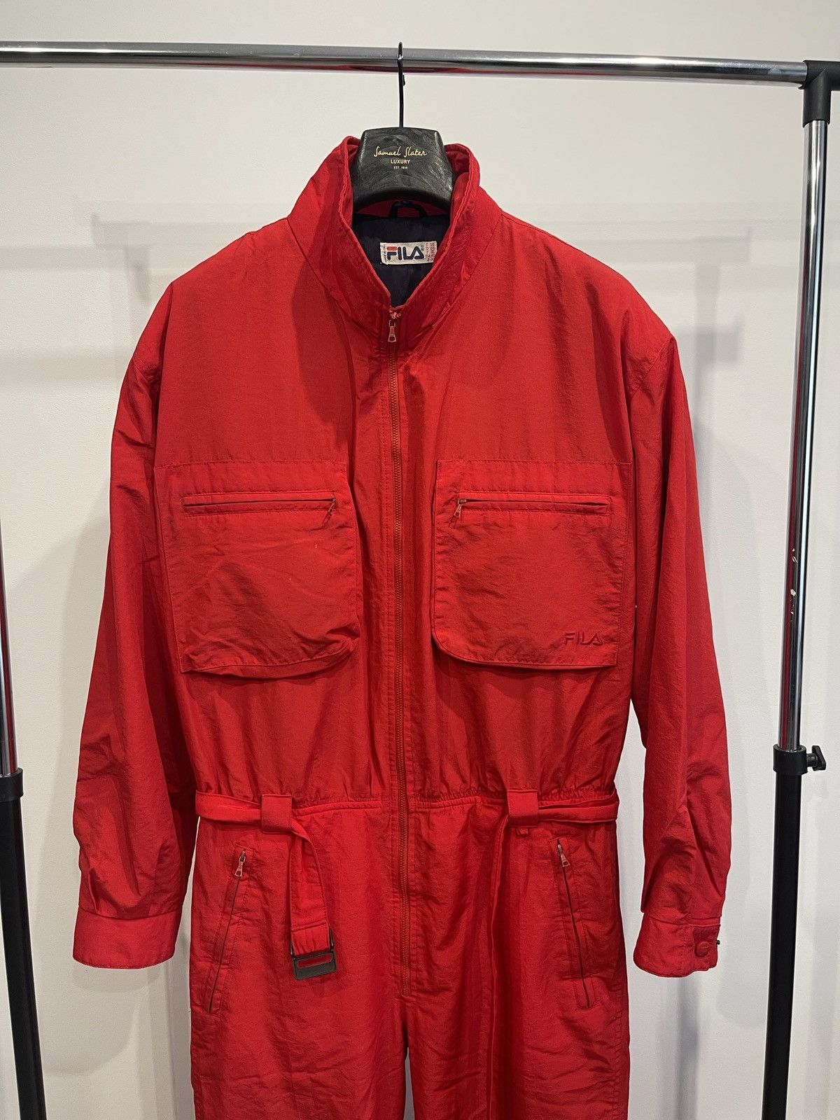 Fila 🔥1990s Archive Fila Jumpsuit overall thinsulate red L Size US 34 / EU 50 - 2 Thumbnail