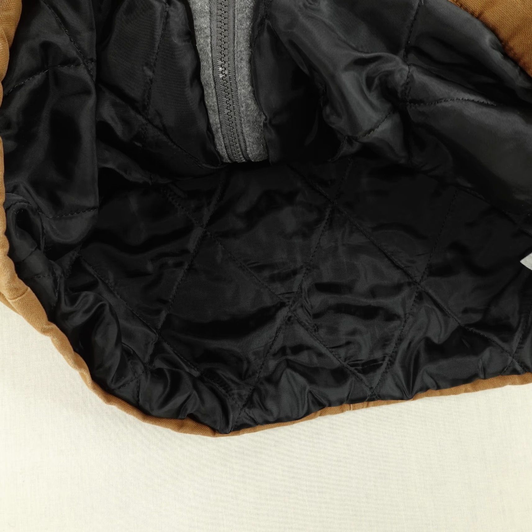 Wrangler Wrangler Jacket Mens Small Brown Diamond Quilt Lined Chore Barn Work Coat Hoodie Size US S / EU 44-46 / 1 - 5 Thumbnail