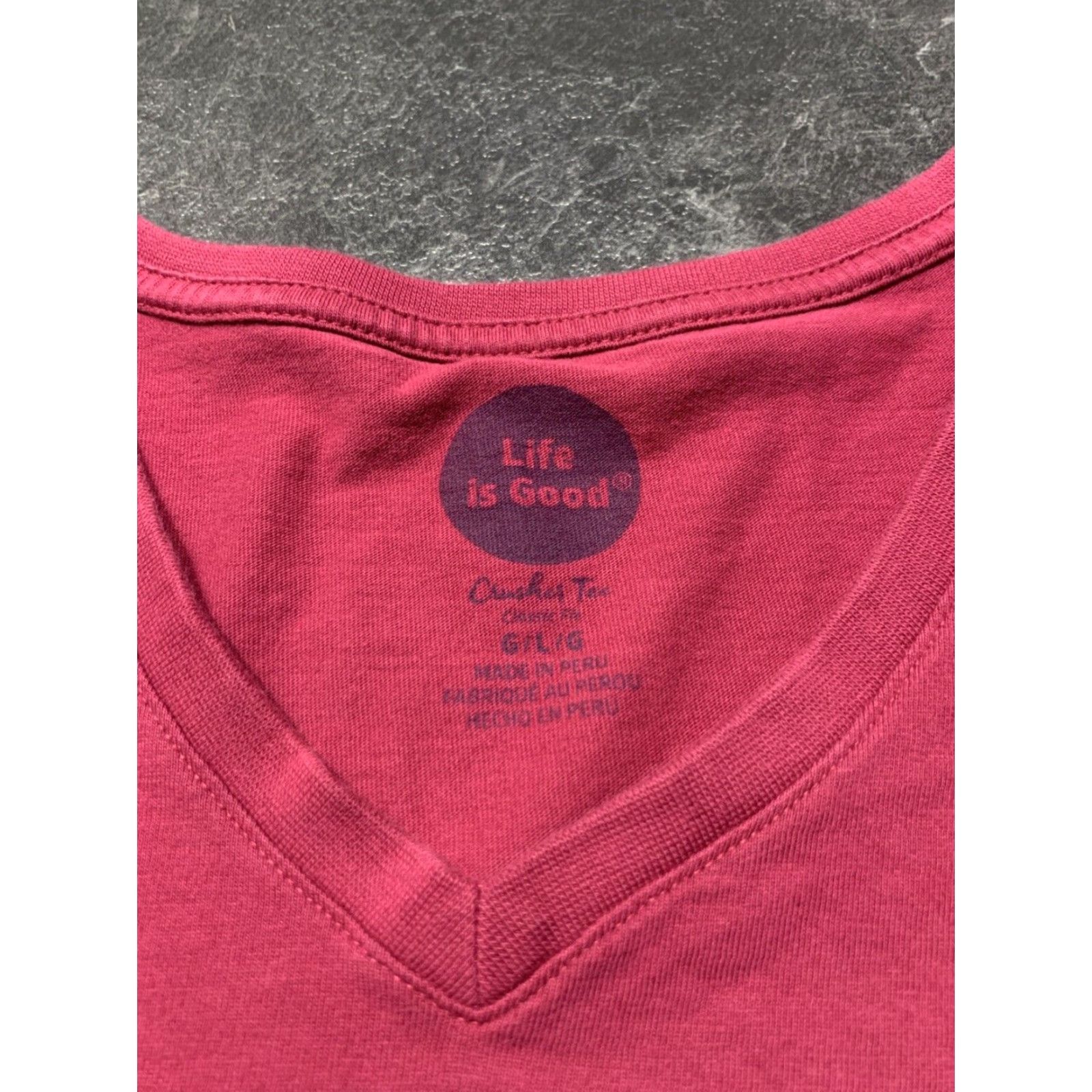 Life is Good VINTAGE Life is Good Pink Fall Leaves Long Sleeve V-Neck Womens Large L T Shirt Size L / US 10 / IT 46 - 4 Thumbnail