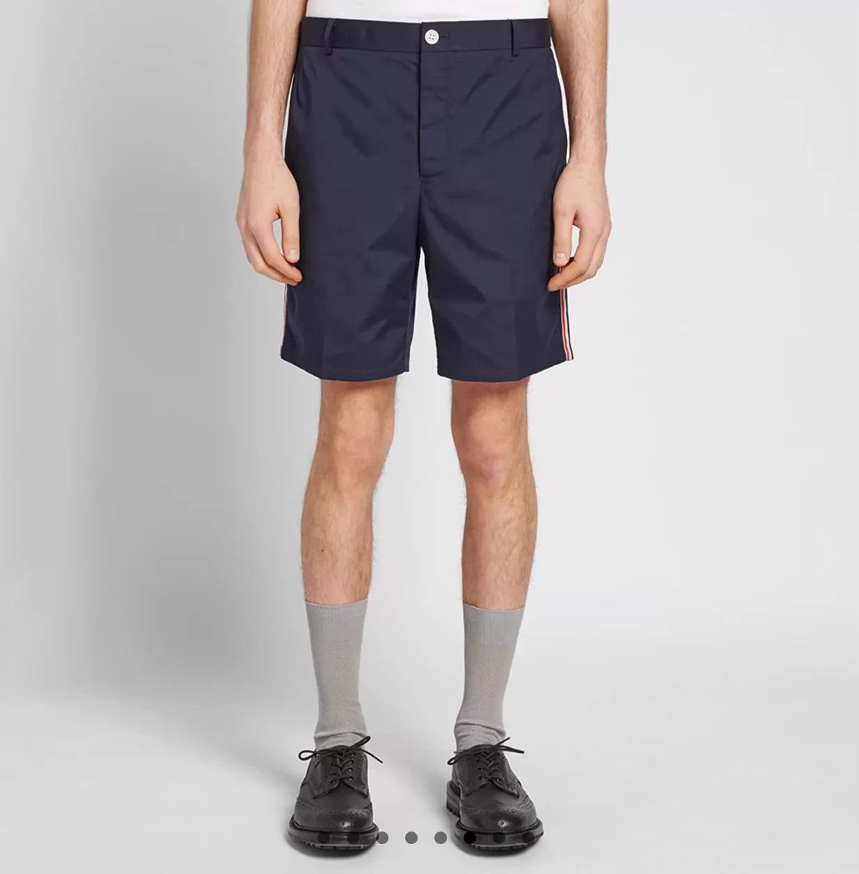 Thom Browne Thom Browne Navy Gold Button Tricolor Stripe Shorts 3 Size US 34 / EU 50 - 6 Thumbnail