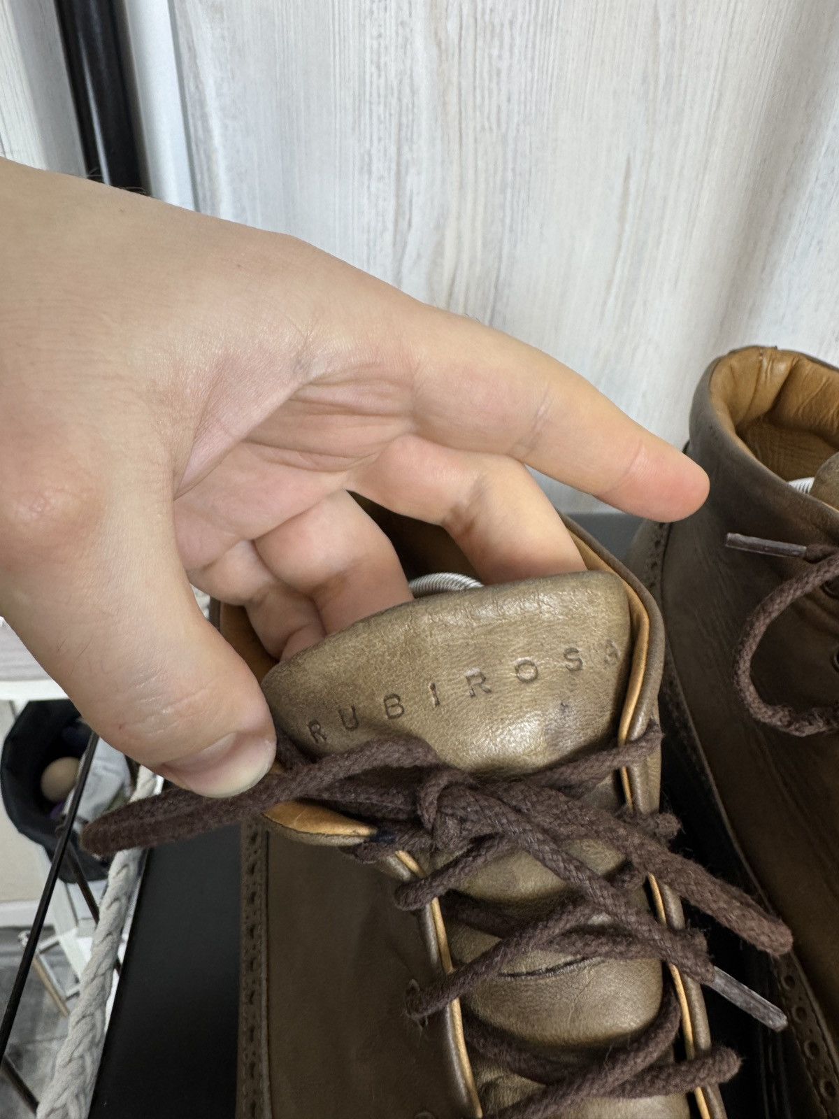 Other Rubirosa Odile Brown Grey high top leather brogue sneakers Size US 13 / EU 46 - 9 Thumbnail
