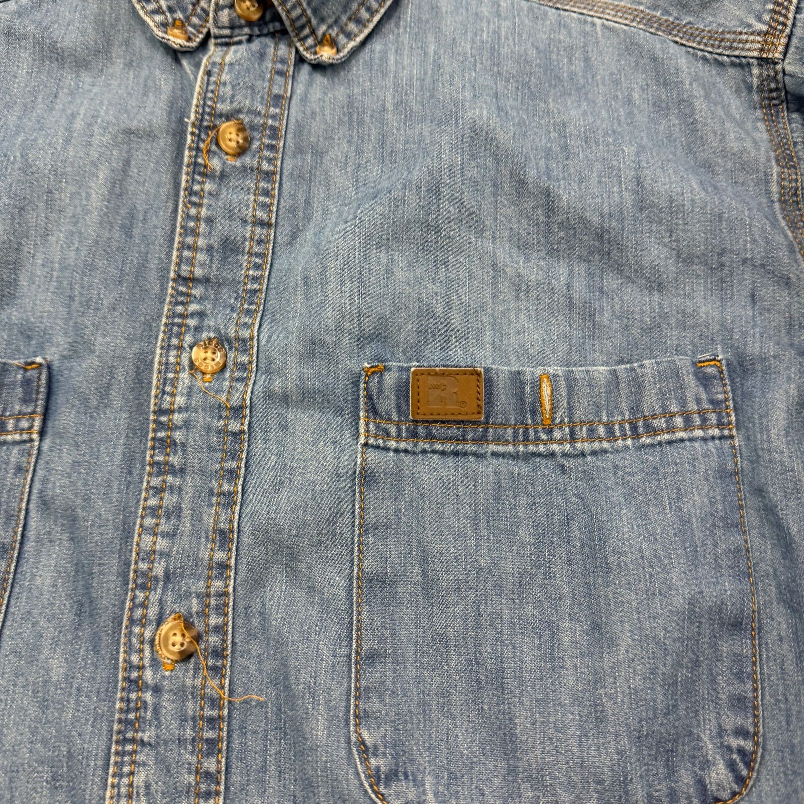 Wrangler Vintage Wrangler Riggs Workwear Denim Shirt Extra Large Size US XL / EU 56 / 4 - 3 Thumbnail