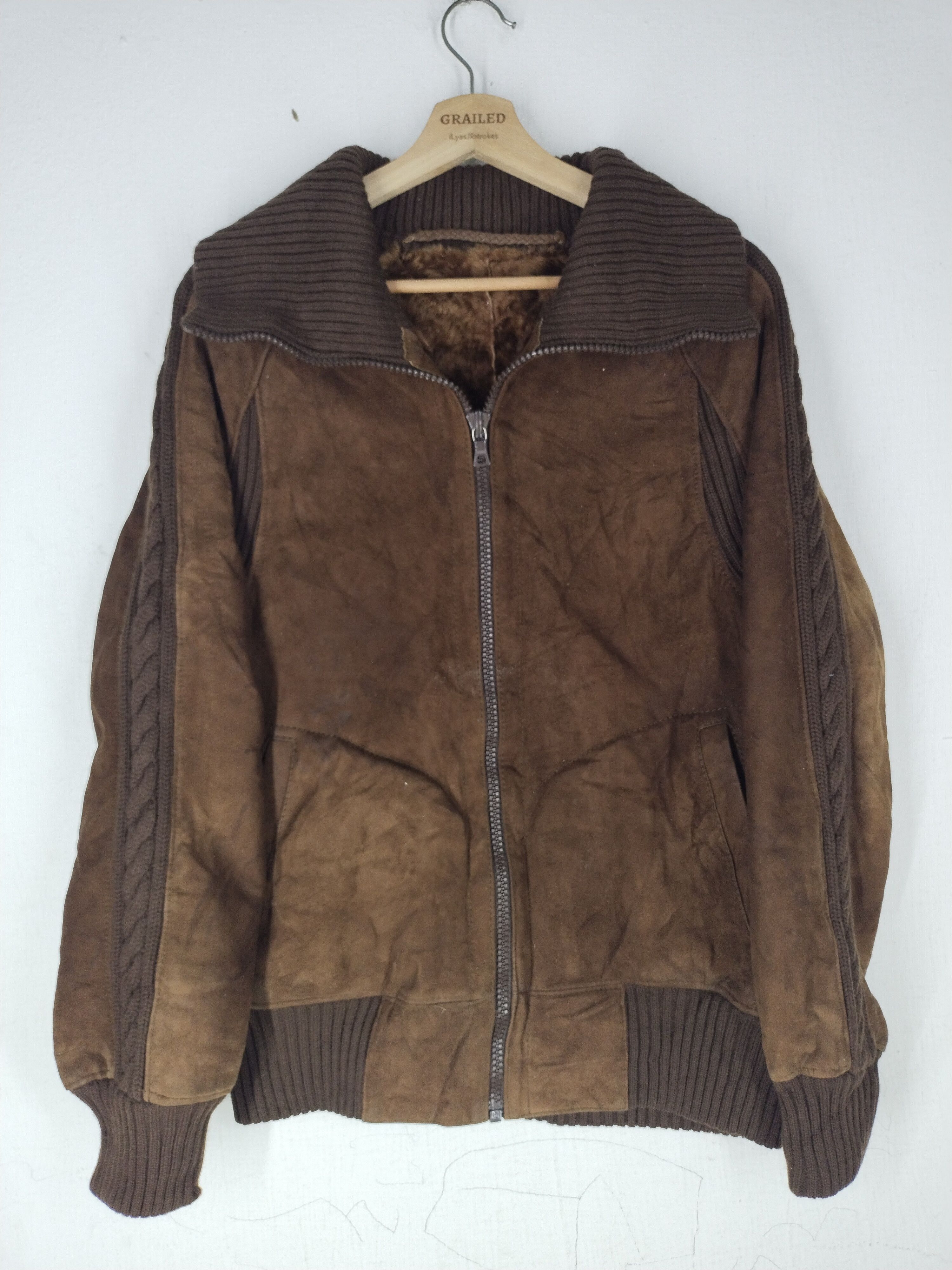 Leather Vtg Suntuso Canon Natural Leather Knit Fashion Spain Jacket Size US M / EU 48-50 / 2 - 2 Thumbnail