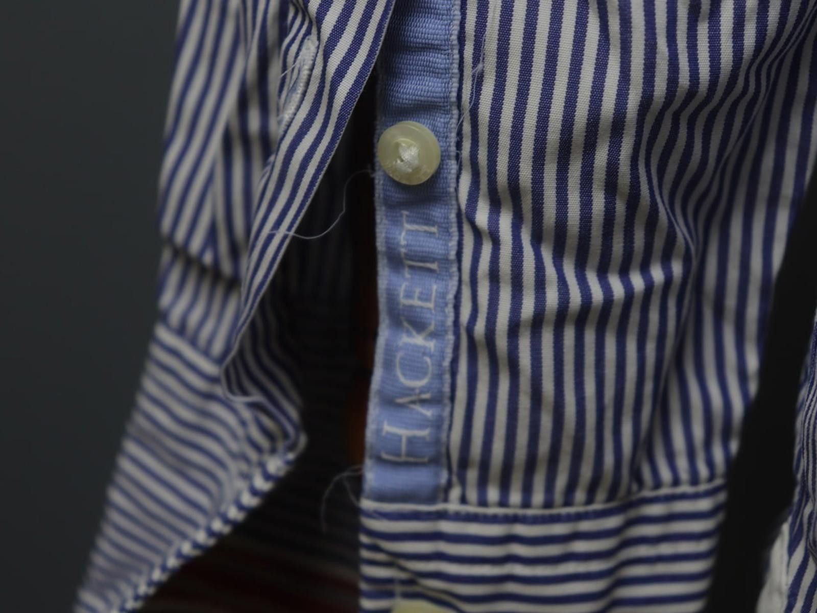 Designer Hackett London Blue White Striped 100% Shirt Size S Size US S / EU 44-46 / 1 - 11 Thumbnail