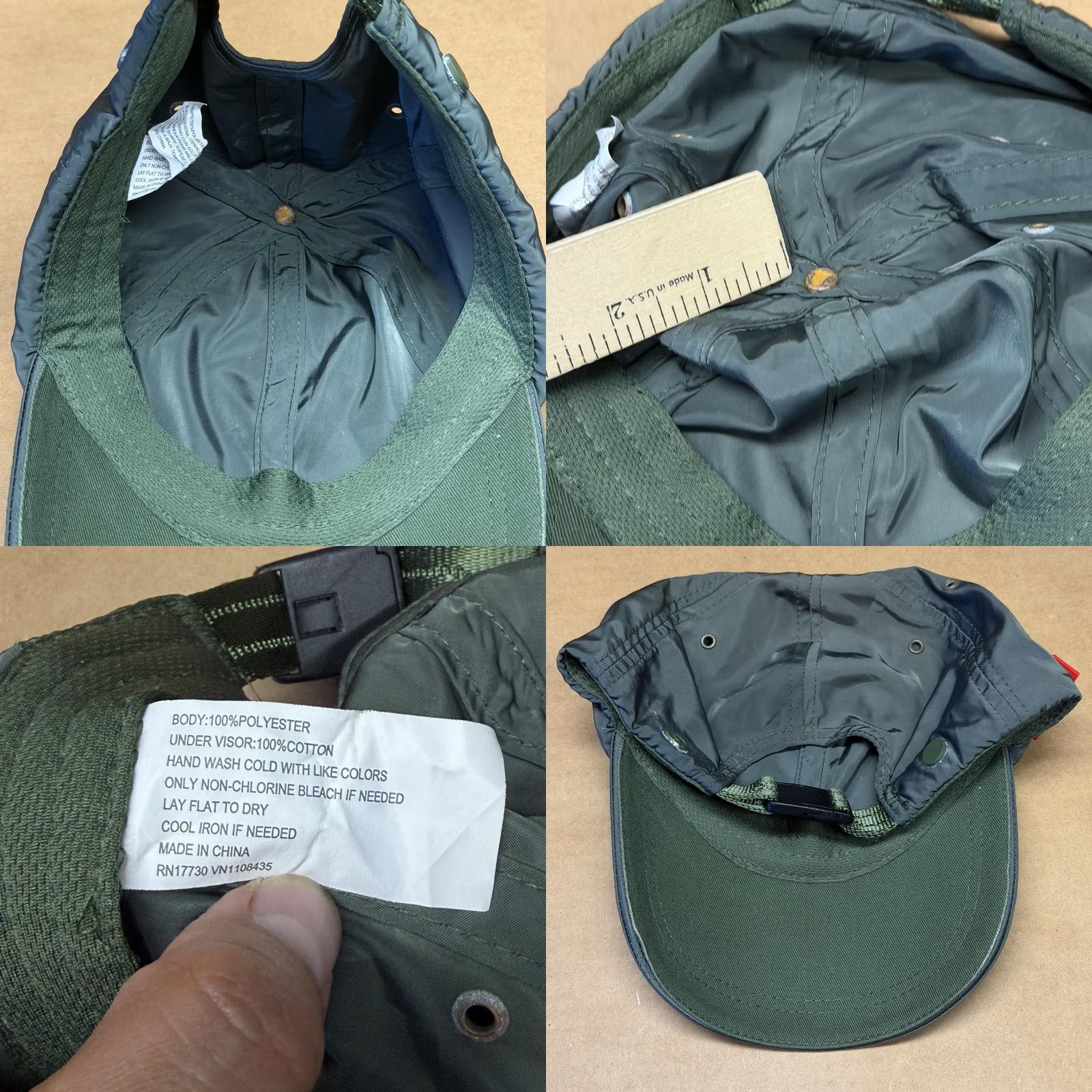 Hunter Hunter Hat Cap Strap Back Mens One Size Green Nylon Baseball Logo Patch Packable Size ONE SIZE - 9 Thumbnail