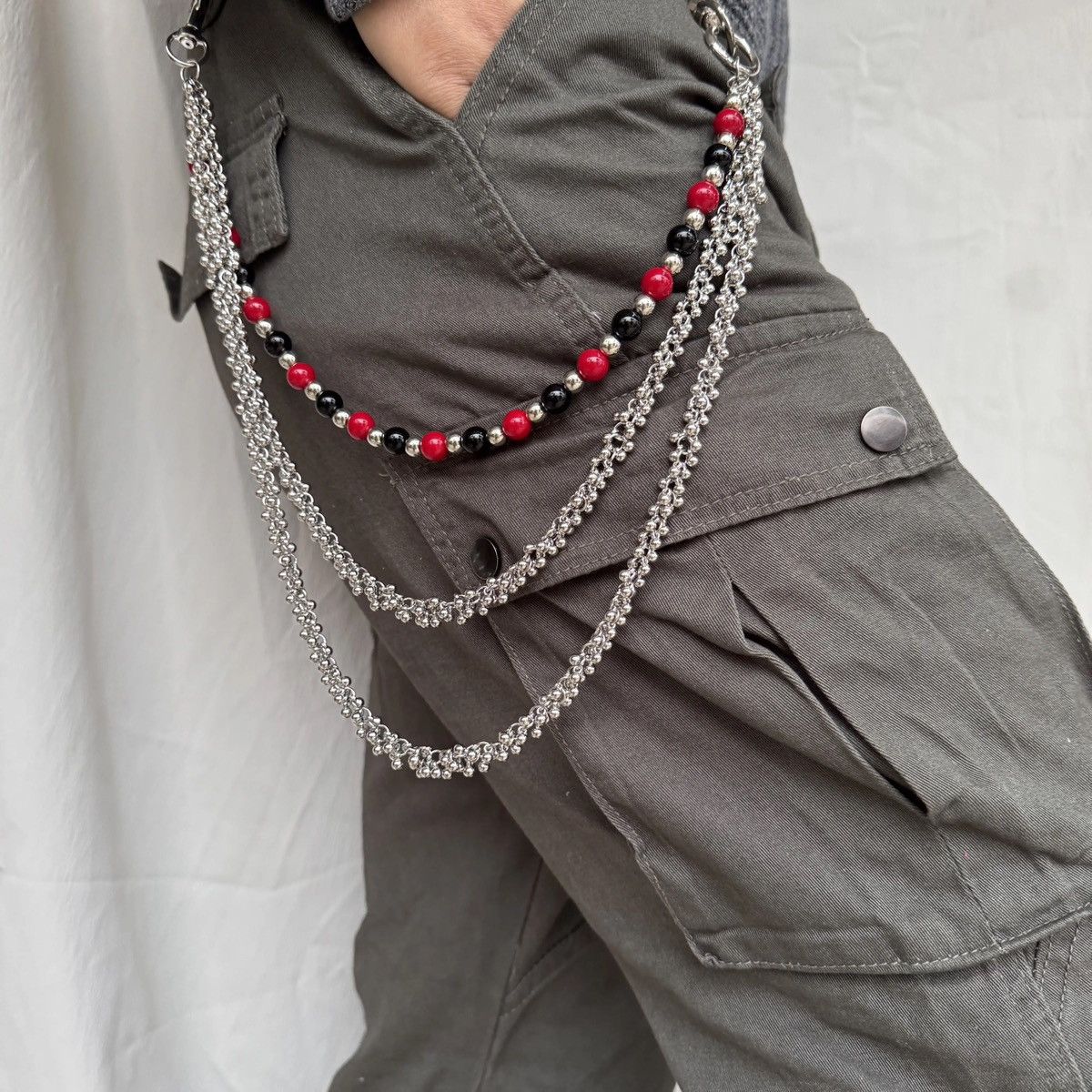 Jewelry Red Agate Stone Beads Pant Waist Chain Size ONE SIZE - 1 Thumbnail