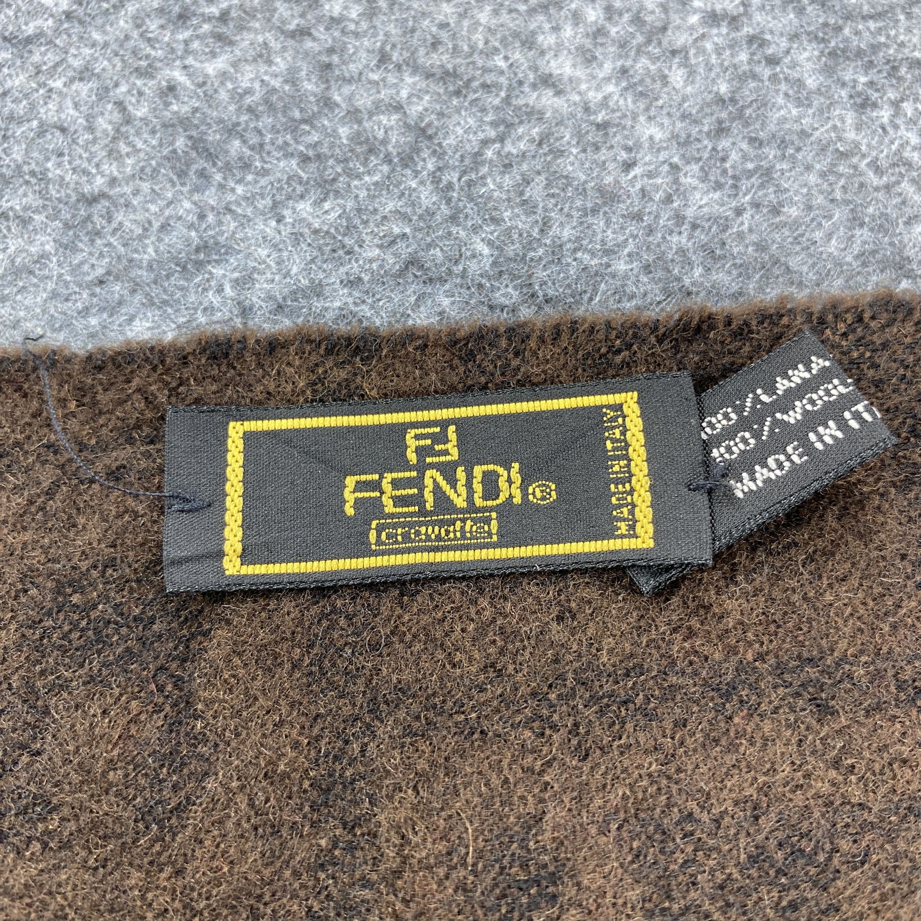 Fendi × Vintage GF10664 Fendi Checkerboard Scarf Neck Wear Muffler Size ONE SIZE - 2 Thumbnail