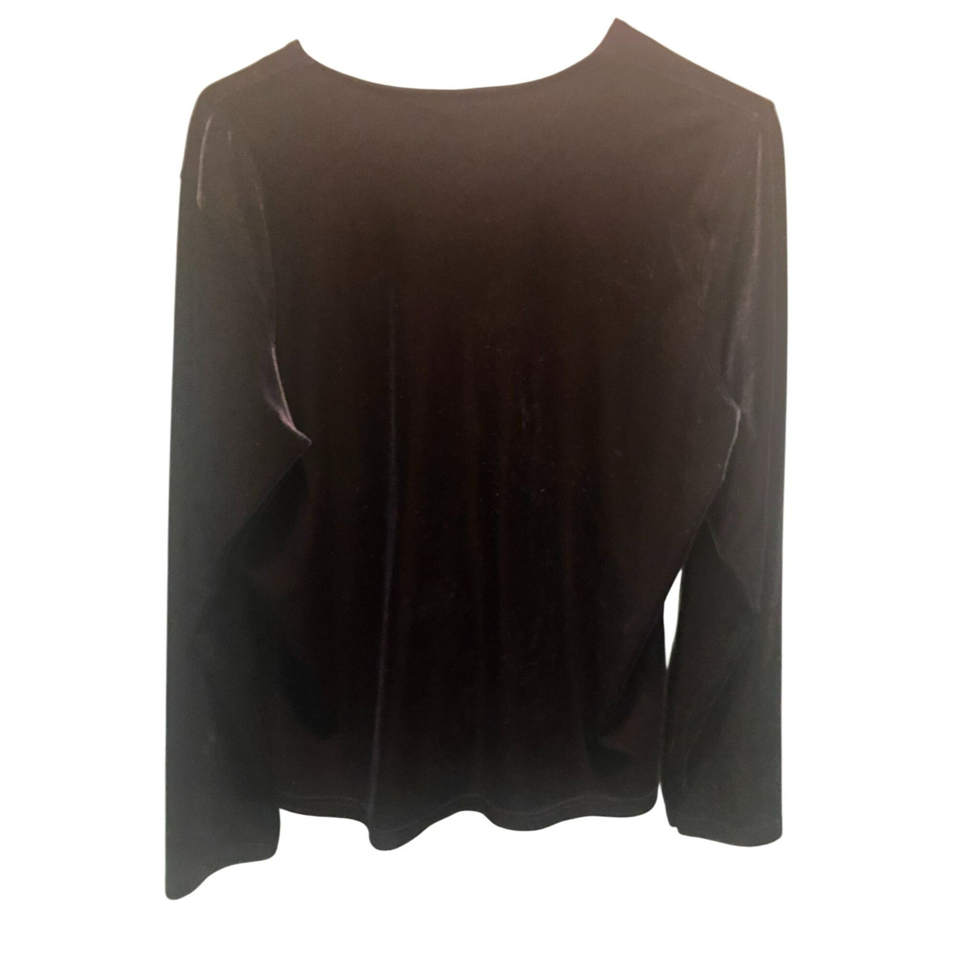 Other NY & Co Black Velvet Button-Up Long Sleeve Cardigan For Wome Size L / US 10 / IT 46 - 2 Thumbnail