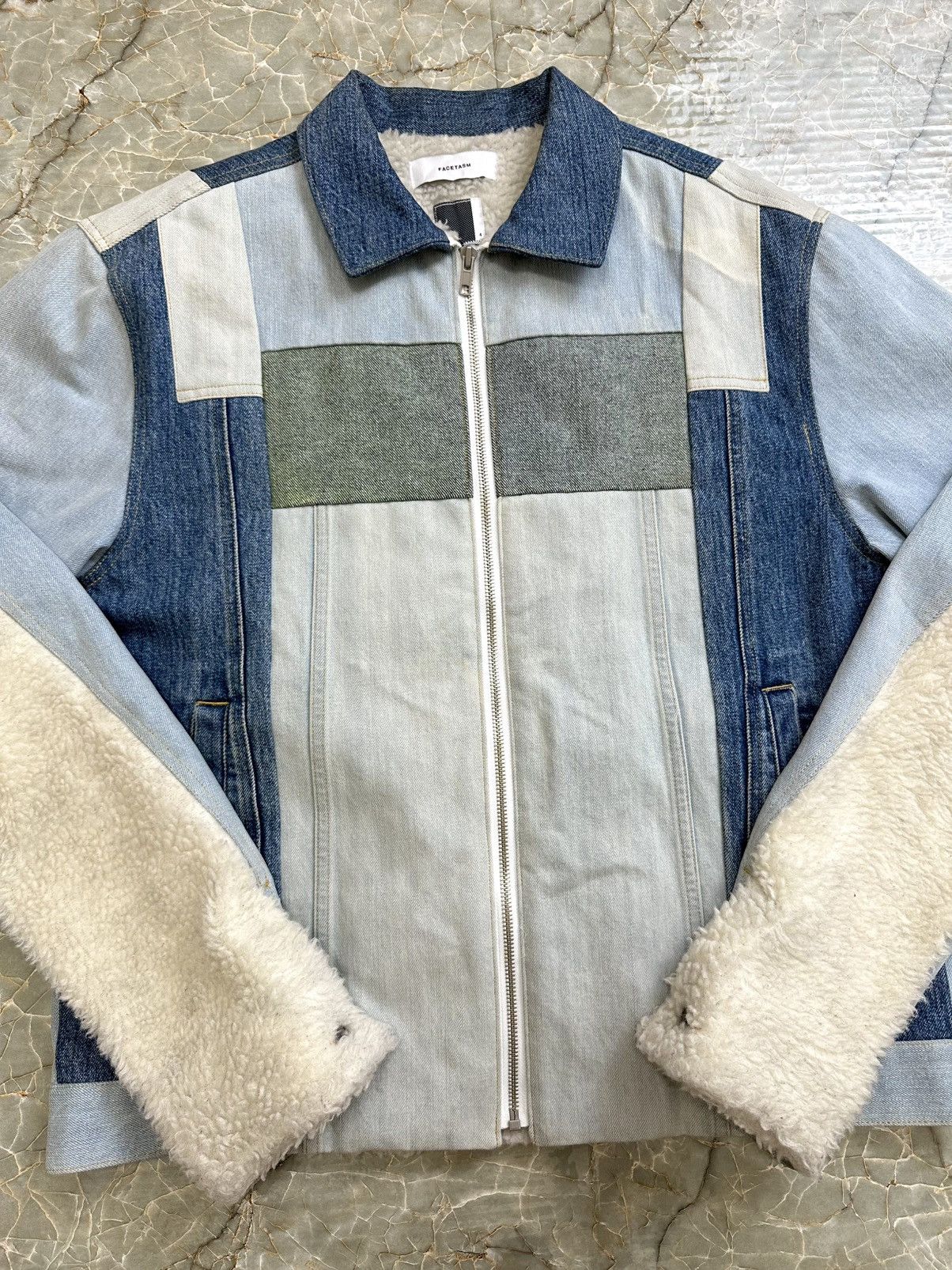Facetasm Paneled Sherling Denim Jacket Size US XL / EU 56 / 4 - 2 Thumbnail