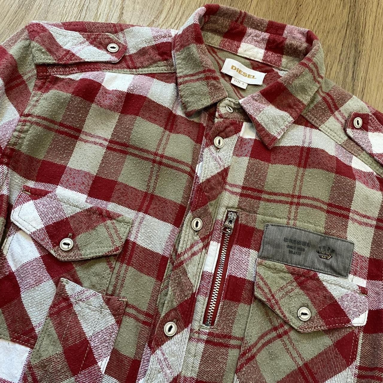 Diesel Burgundy and grey flannel shirt Diesel Size US S / EU 44-46 / 1 - 3 Thumbnail
