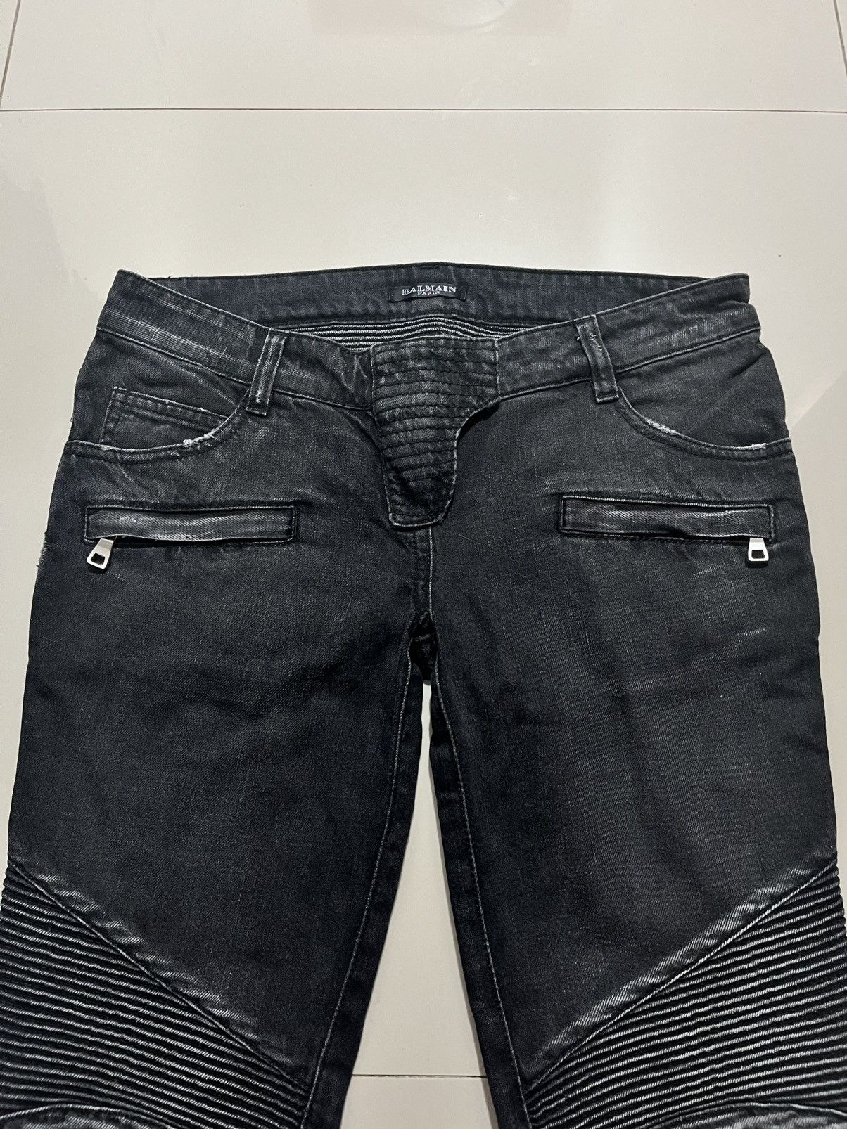 Balmain SS2011 BALMAIN BY DECARNIN SAFETY PIN ZIP BIKER JEANS Size US 30 / EU 46 - 3 Thumbnail