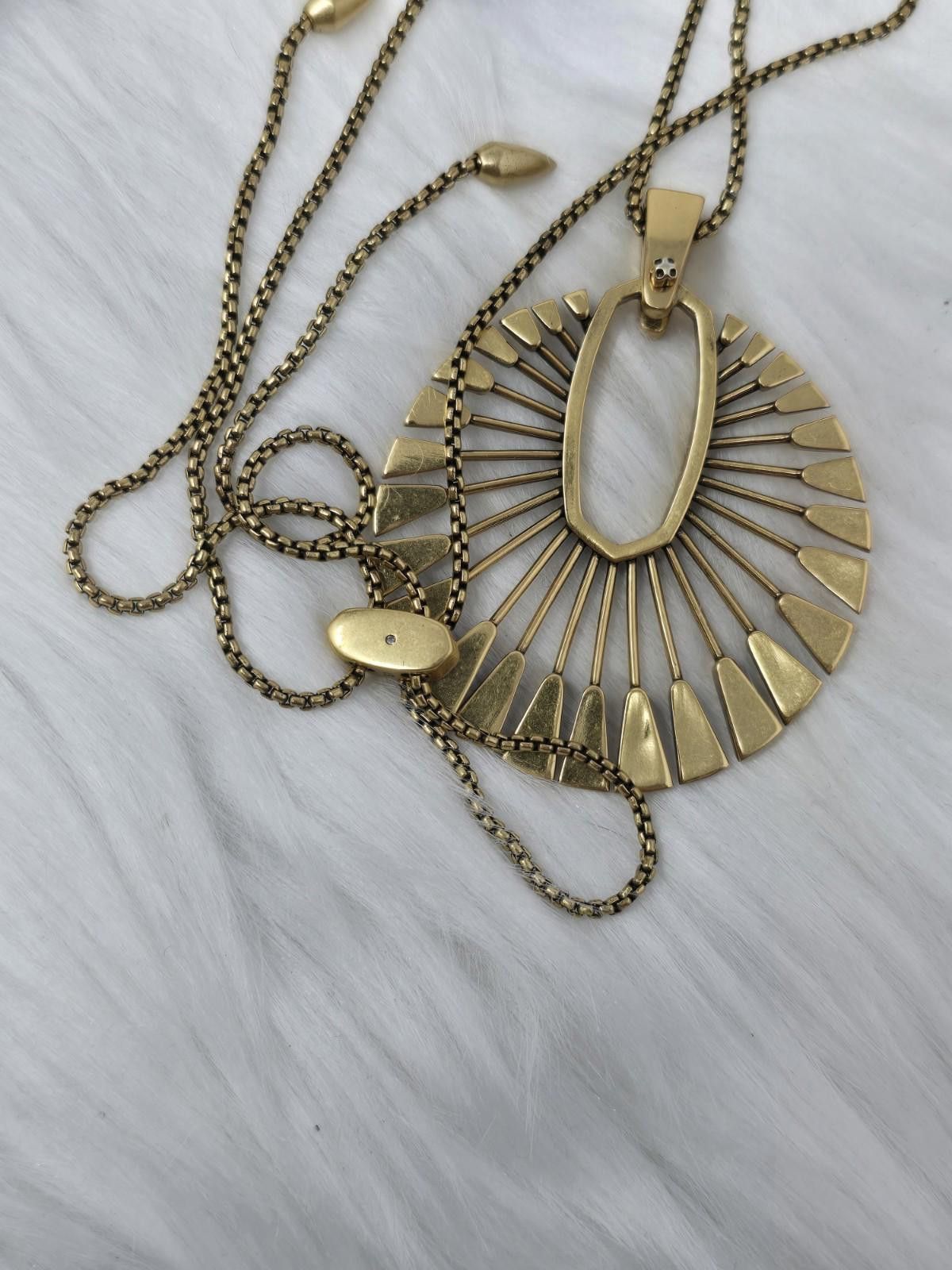Other Kendra Scott Gold Tone Sunburst Pendant Necklace 32" Size ONE SIZE - 4 Thumbnail
